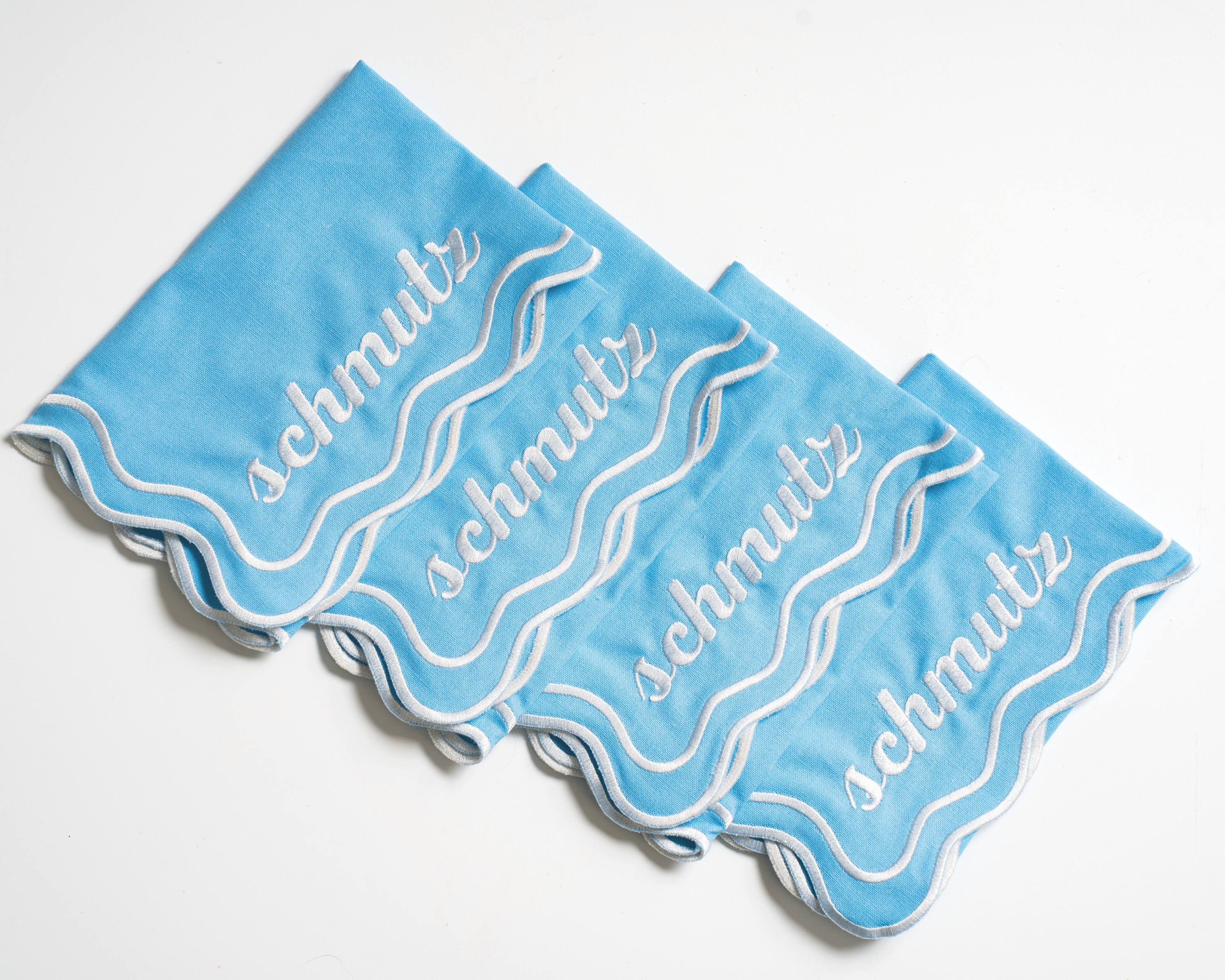 Schmutz Dinner Napkins - Set of 4 - (Light Blue, Dark Blue or White)、mySite、topwebapps