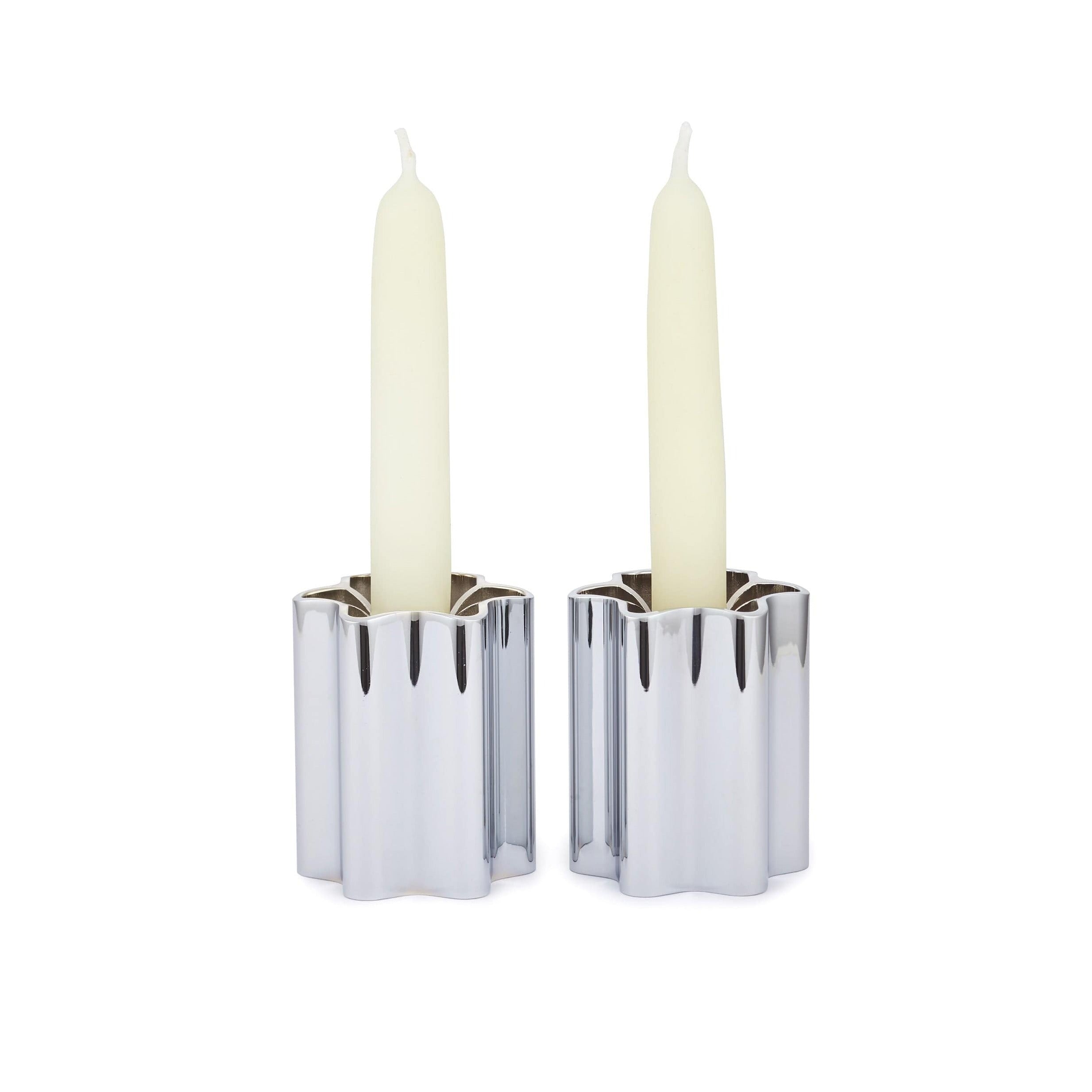 Modern Mensch Shabbat Candle Holders - Chrome、mySite、topwebapps