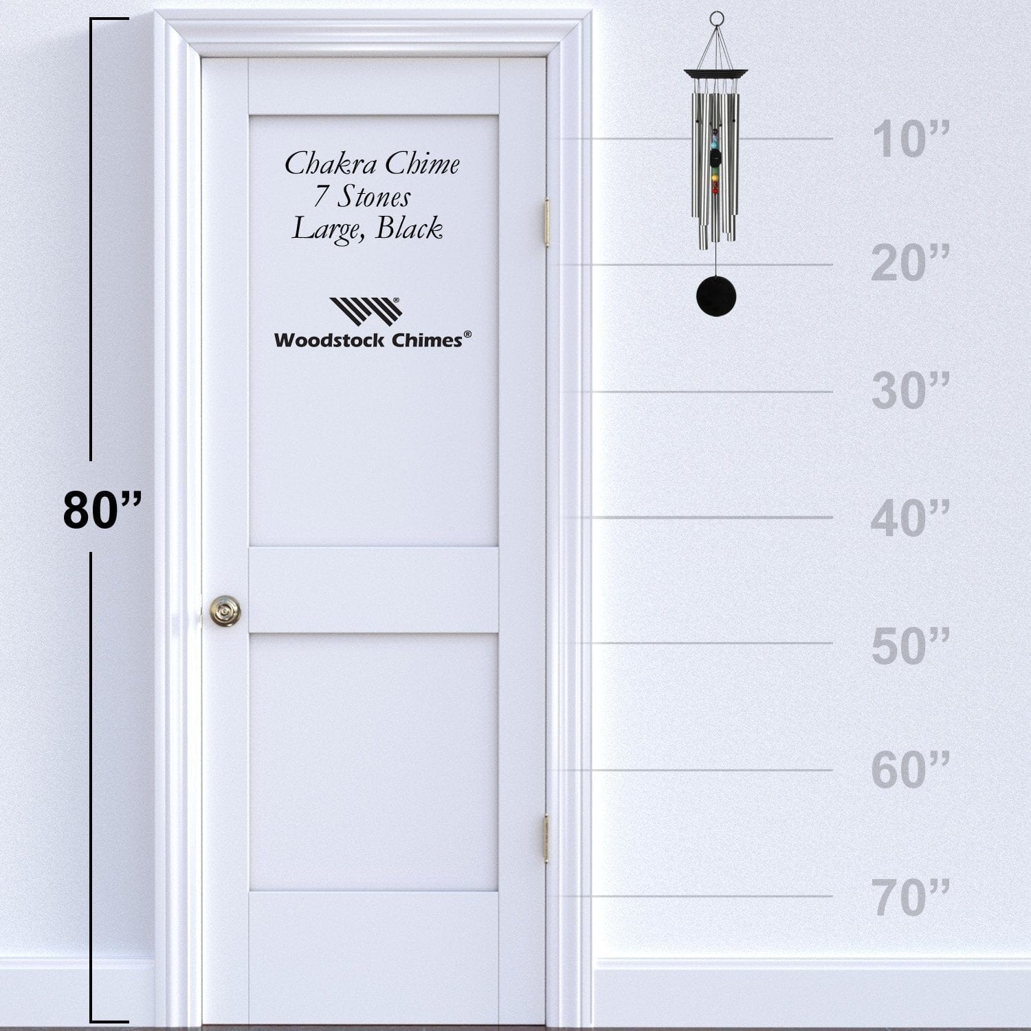 Chakra Chime - Seven Stones, Large, Black Woodstock Chimes、mySite、g9winljtr
