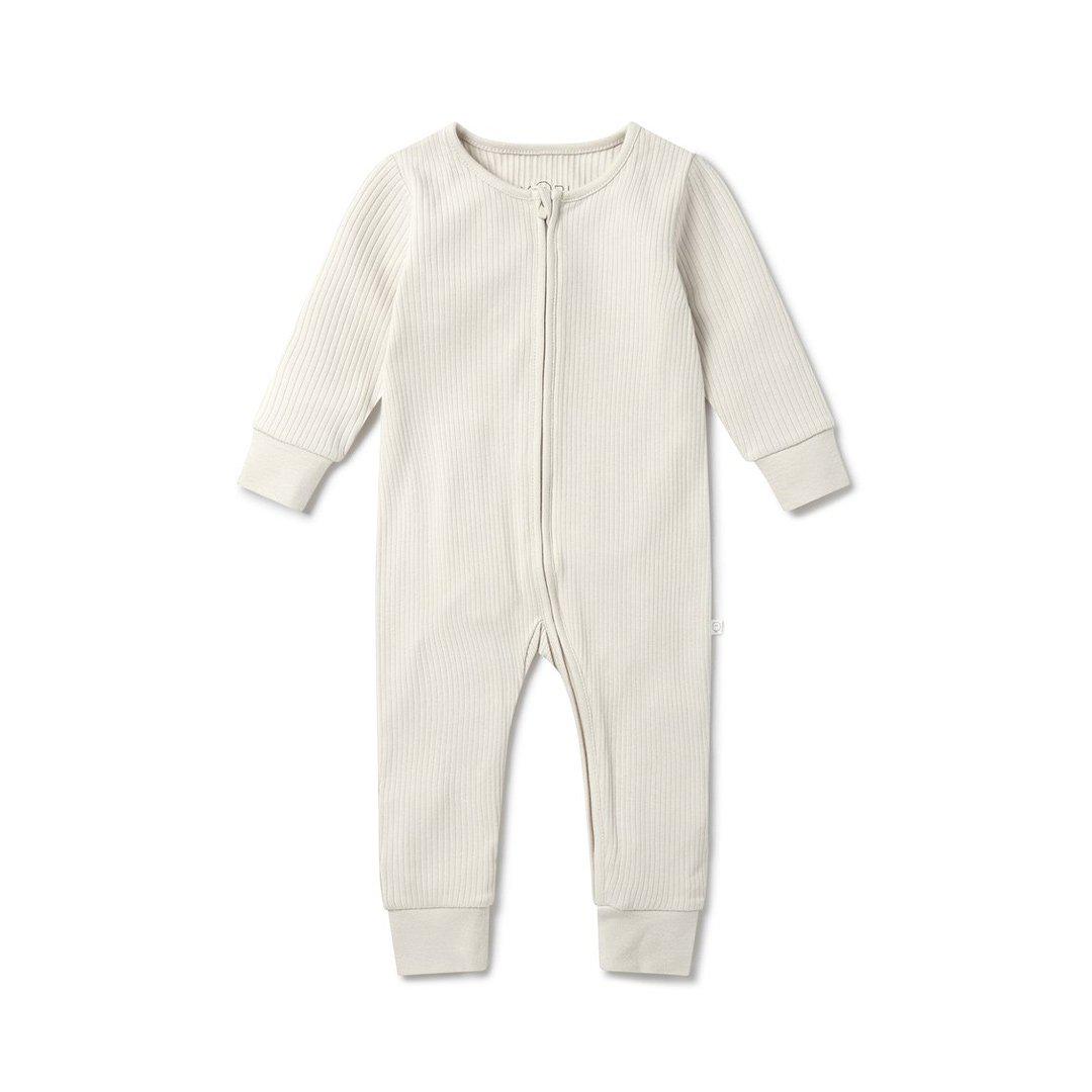  MORI Ribbed Clever Zip Sleepsuit - Ecru、mySite、merchandisen