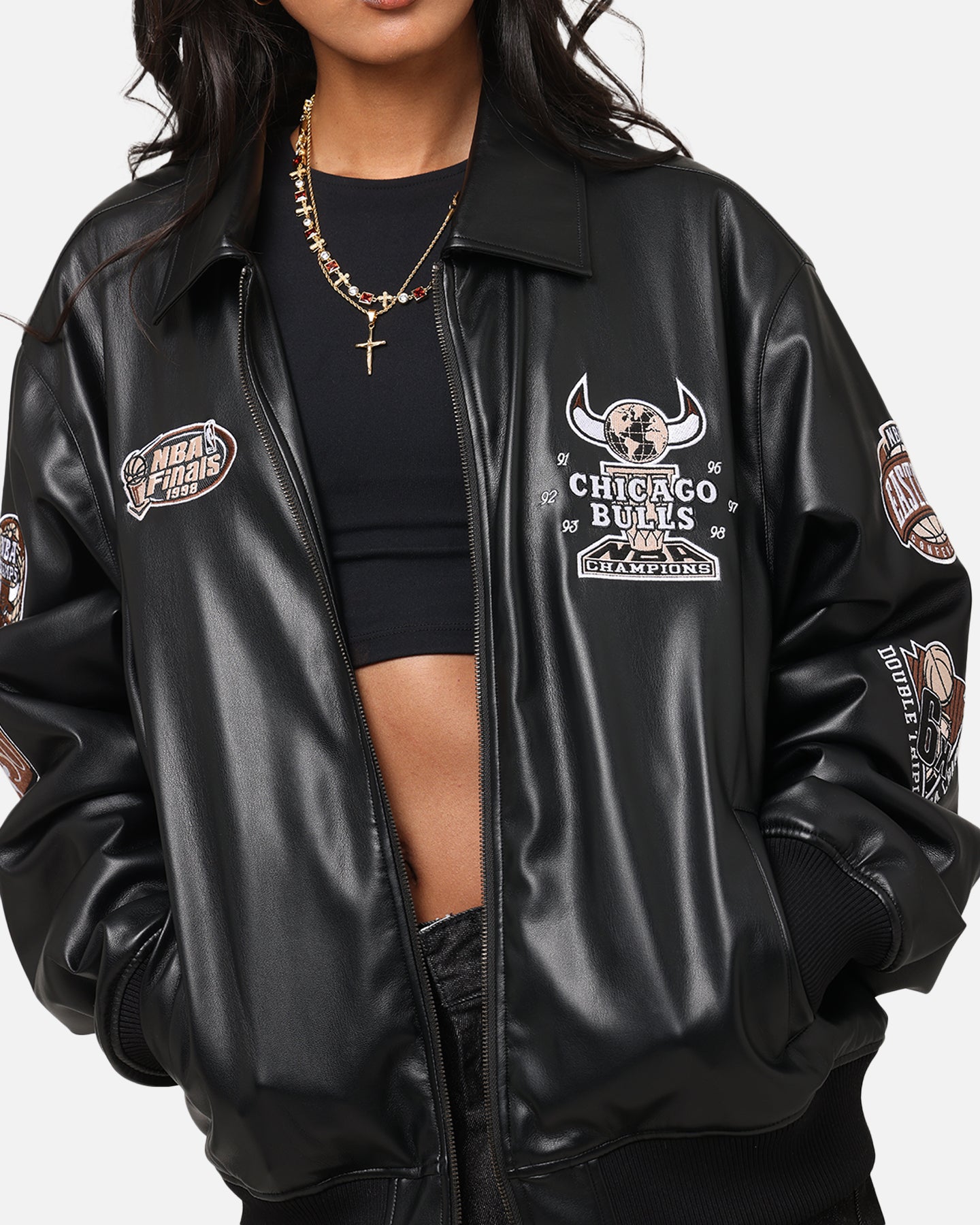 Mitchell & Ness Chicago Bulls 6 Time Jacket Black、mySite、zt4zffjzw