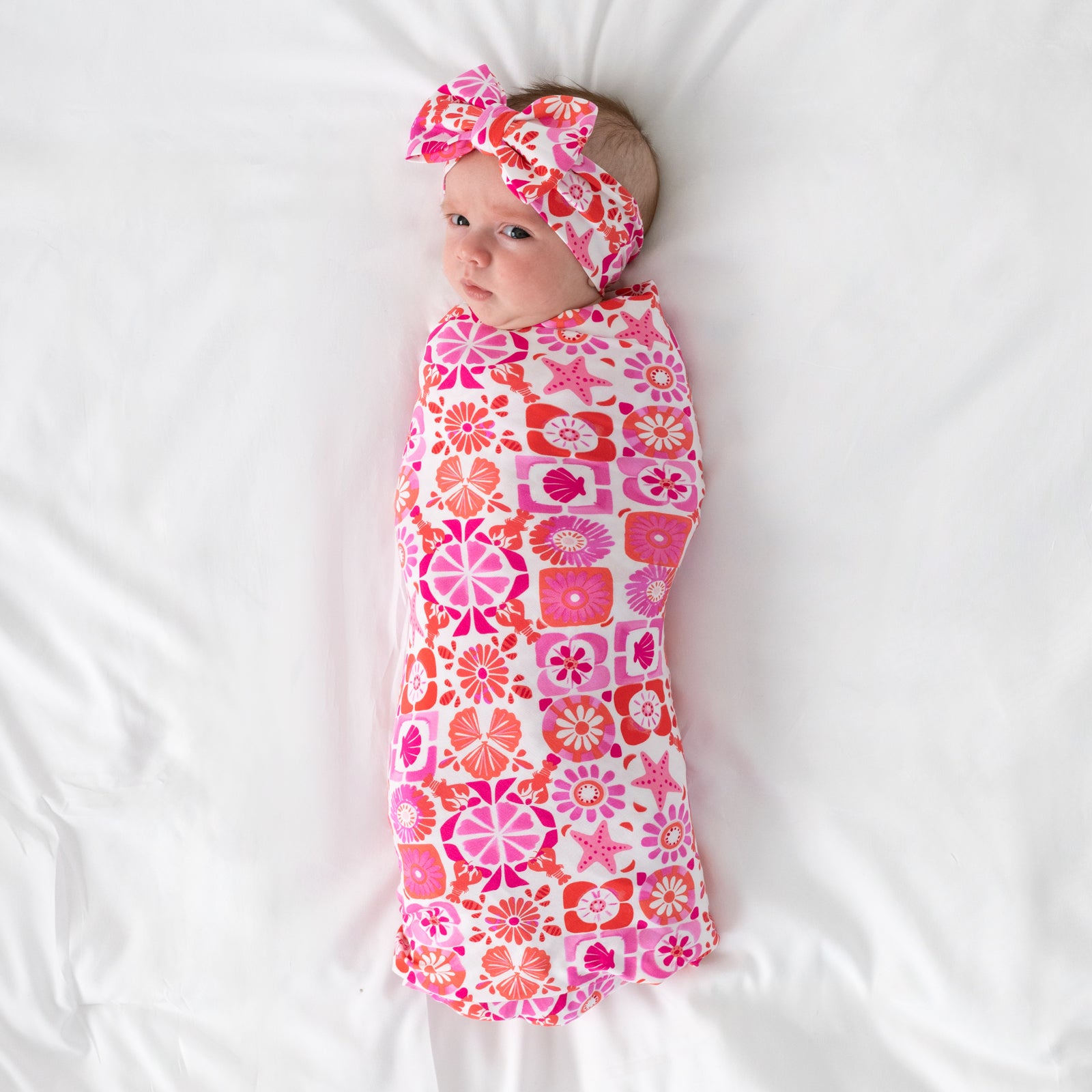 Coastal Gems Swaddle & Luxe Bow Headband Set、mySite、g9winljtr