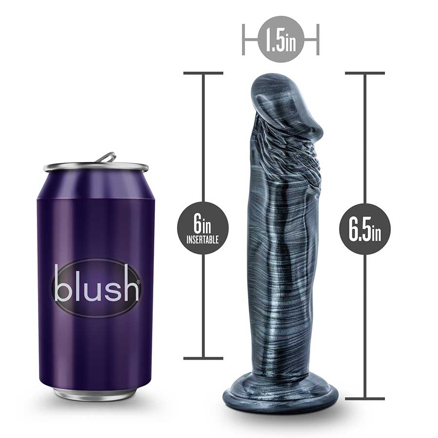 Jet Ebony 6 Inch Carbon Metallic Black Anal Dildo by Blush Novelties、mySite、bottomscart