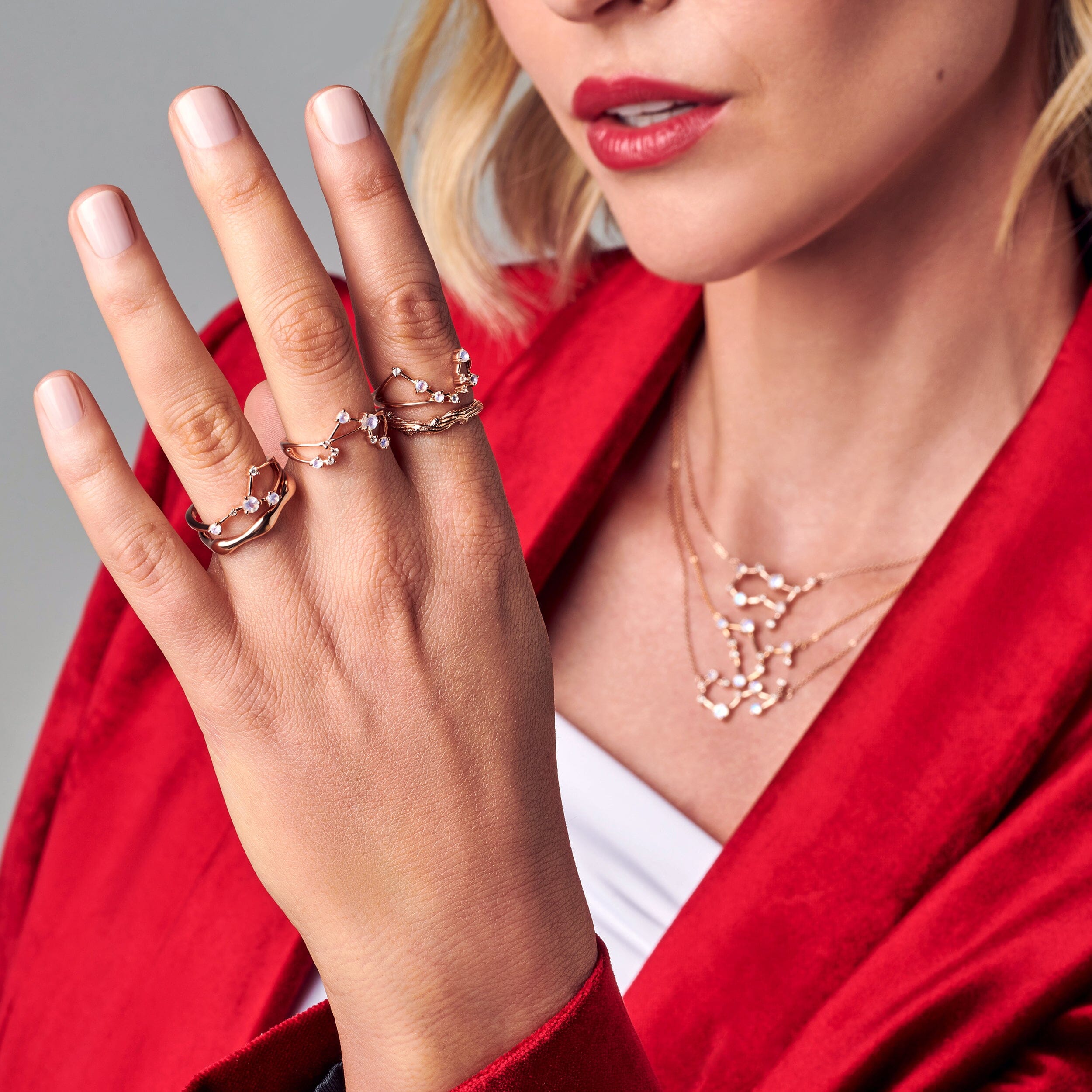 Moonstone Ring - Libra Zodiac Constellation、mySite、hinf8tx79