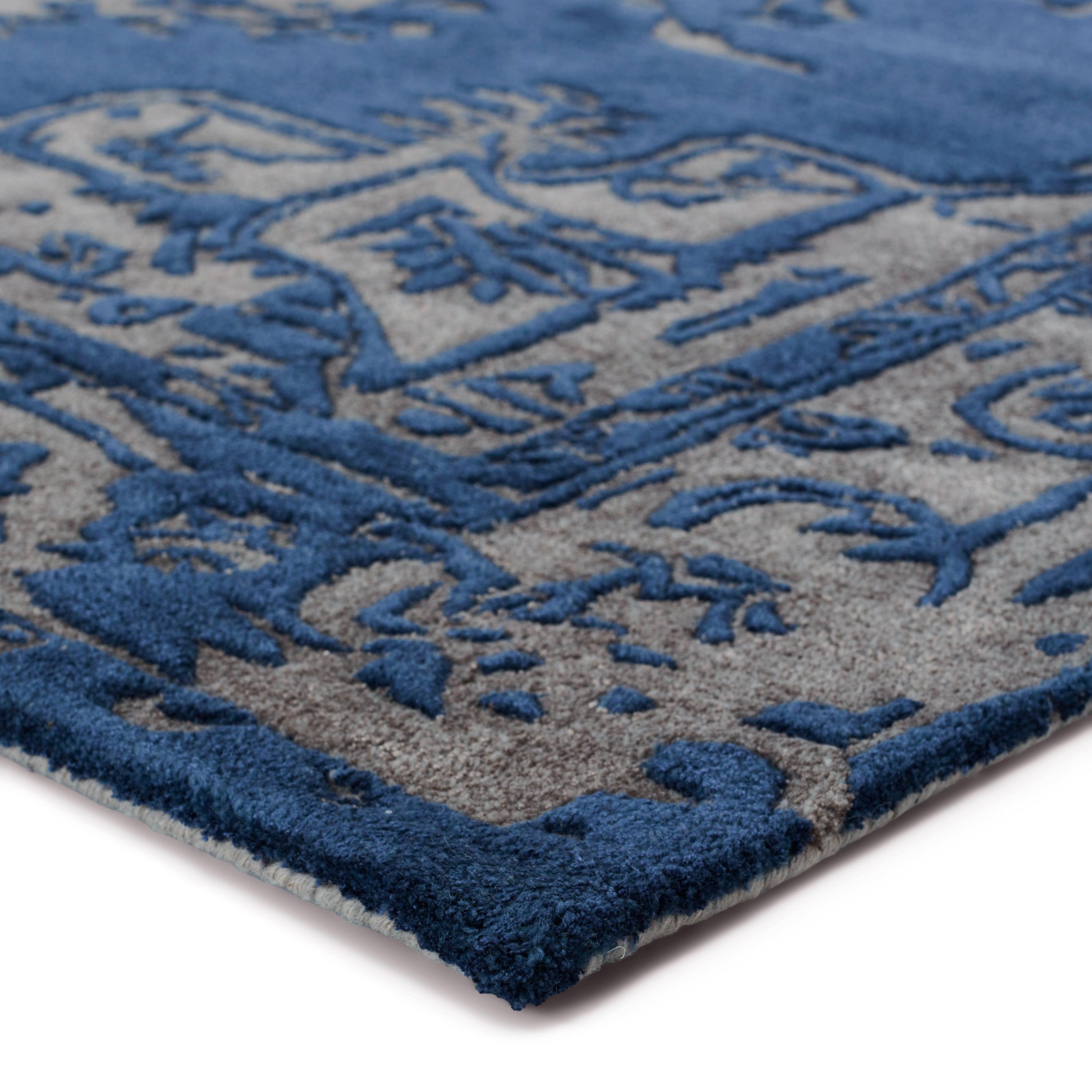 Alvea Handmade Medallion Blue Gray Area Rug、mySite、gigharbornorthrealestate