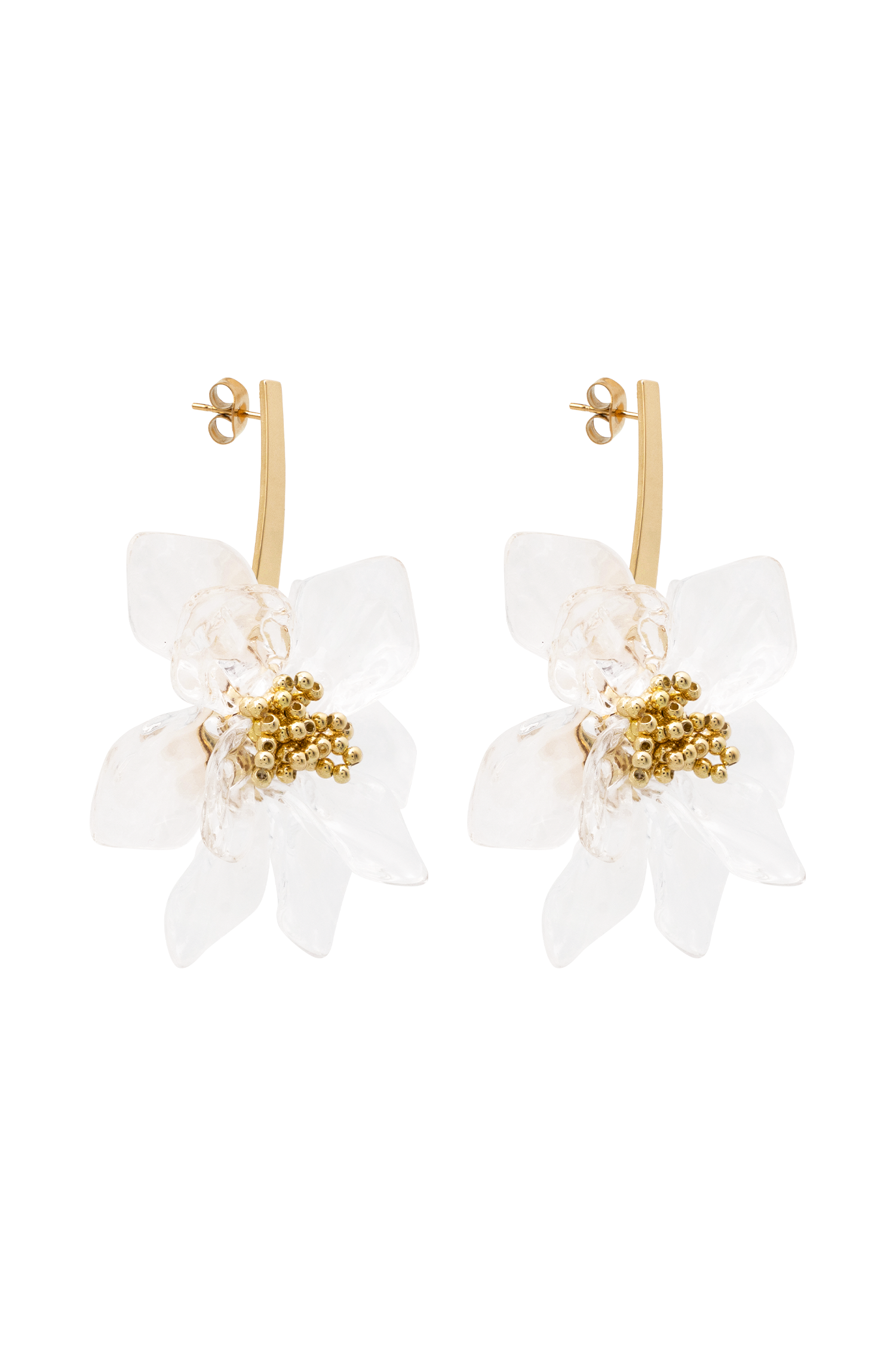 Naomi Acrylic Flower Earring - Gold、mySite、solidvoid