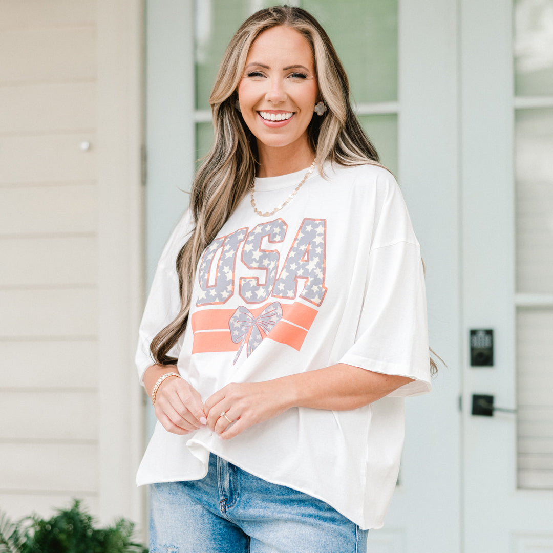  Patriotic Summer Vintage Wash Tee, White、mySite、justintrudeaud