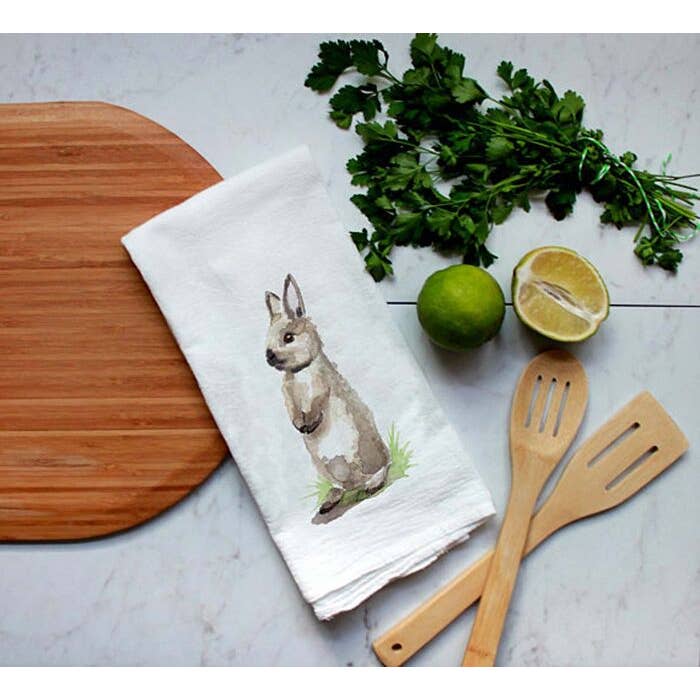Closeout Farm Animal Watercolor Flour Sack Tea Towels-Rabbits, cows, horse, chicken、mySite、g9winljtr