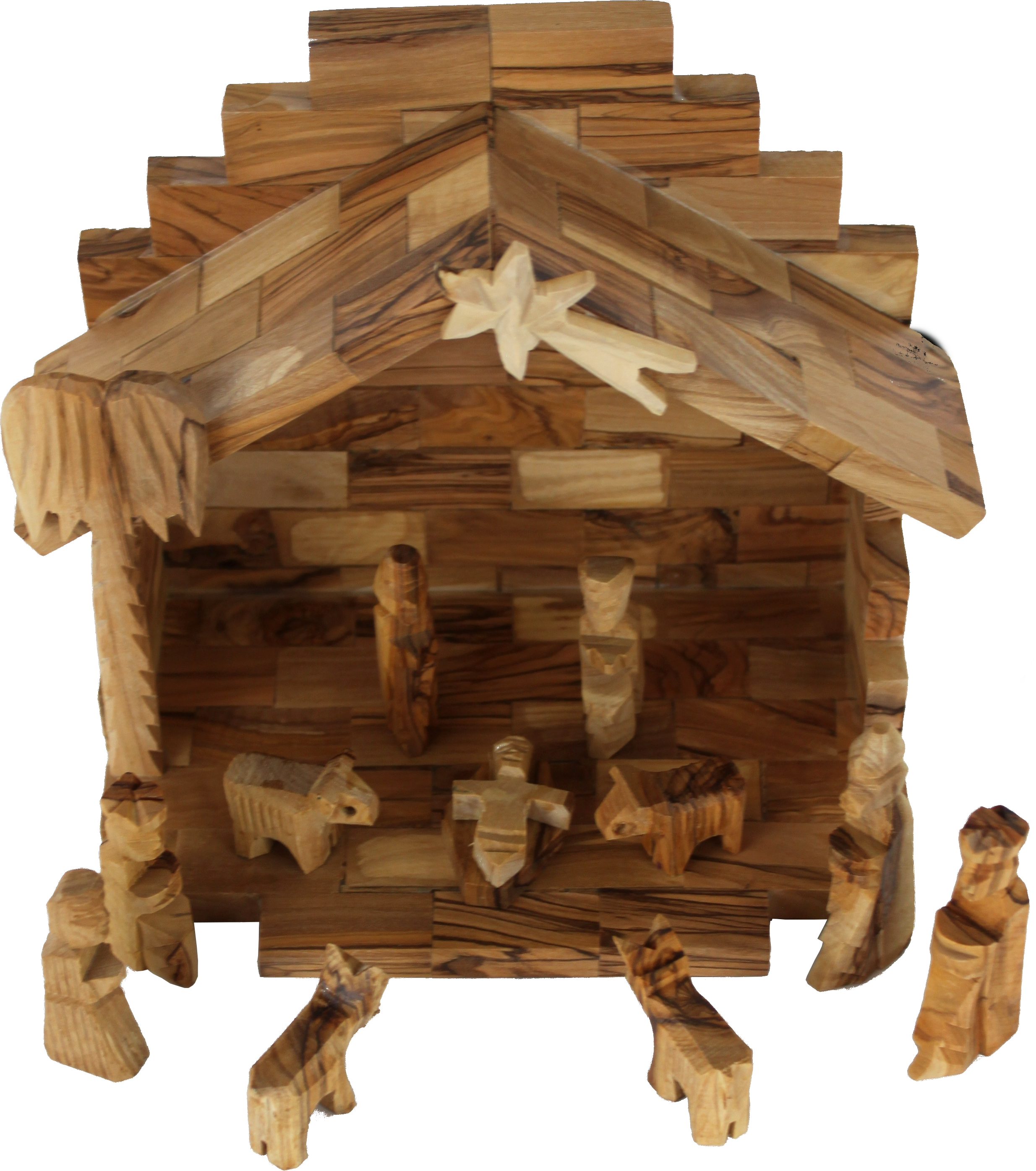  Holy Land Market Olive Wood Miniature Set with Stable 12 Pieces、mySite、elrpsem3k