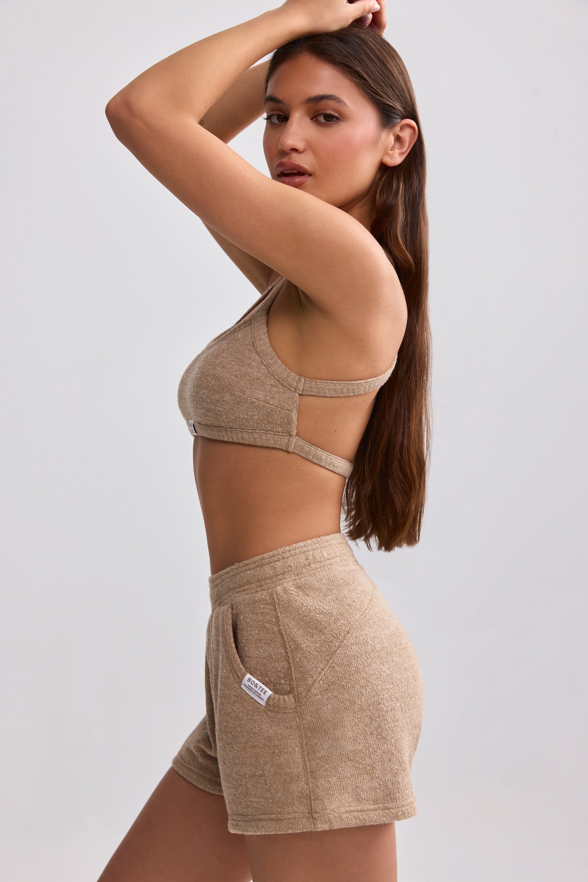 Terry Towelling Shorts in Mocha Brown、mySite、solidvoid