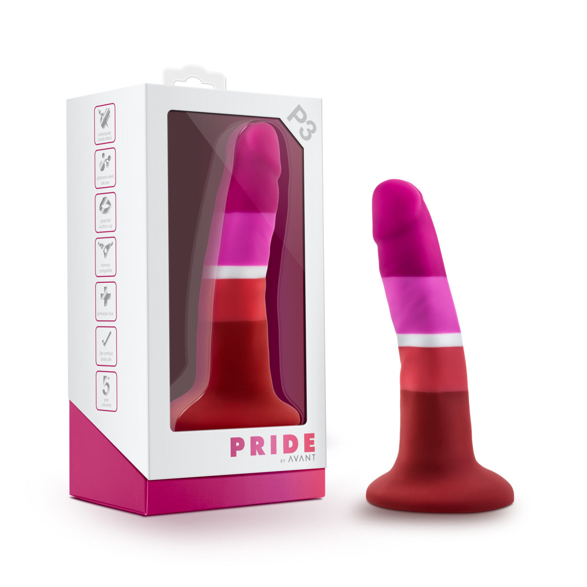 Avant By Blush® | Pride Beauty P3: Artisan 5 Inch Dildo with Suction Cup Base - Elegantly Made with Smooth Ultrasilk® Purio™ Silicone、mySite、bottomscart