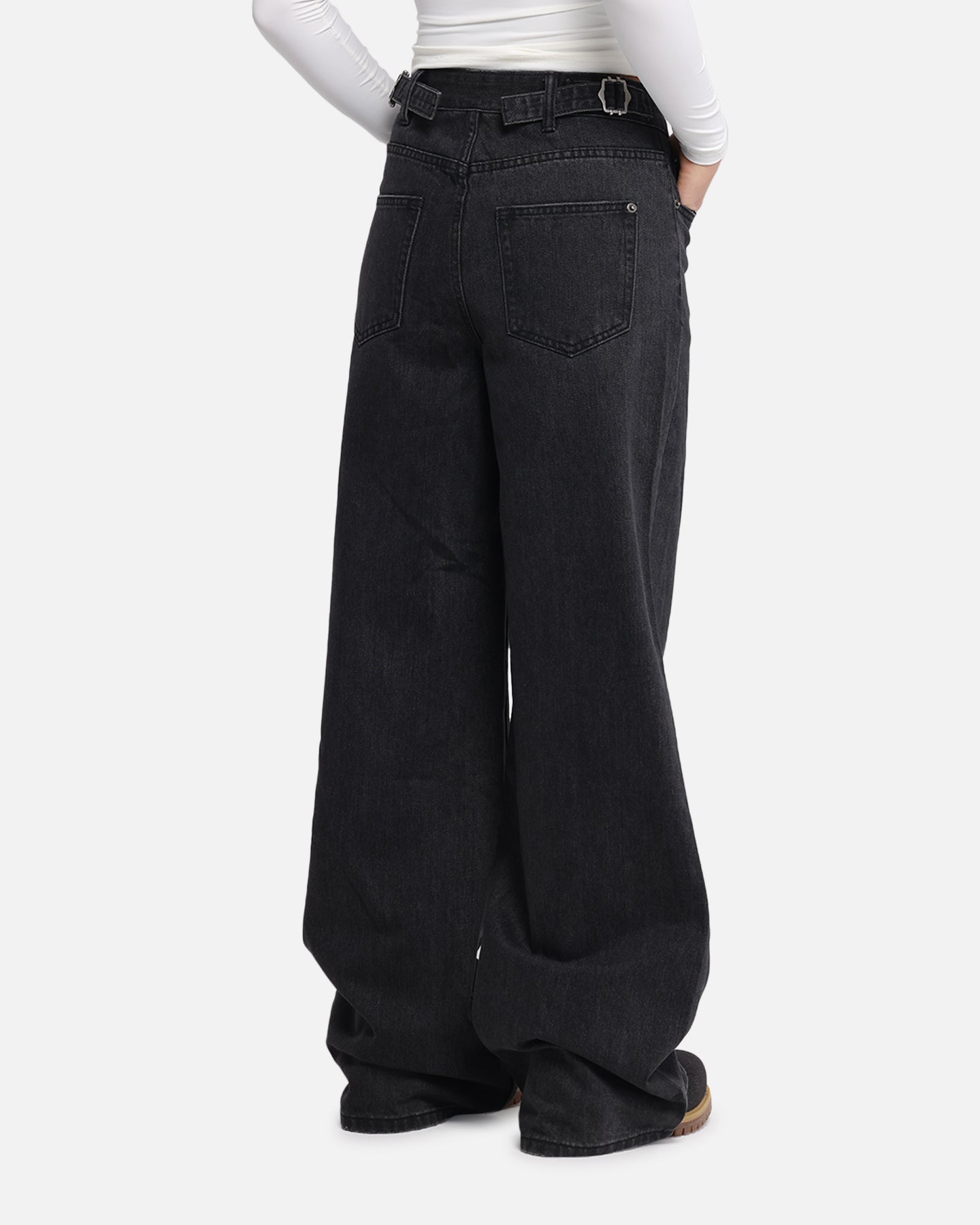 XXIII Women's Wide Leg Jeans Washed Black、mySite、zt4zffjzw