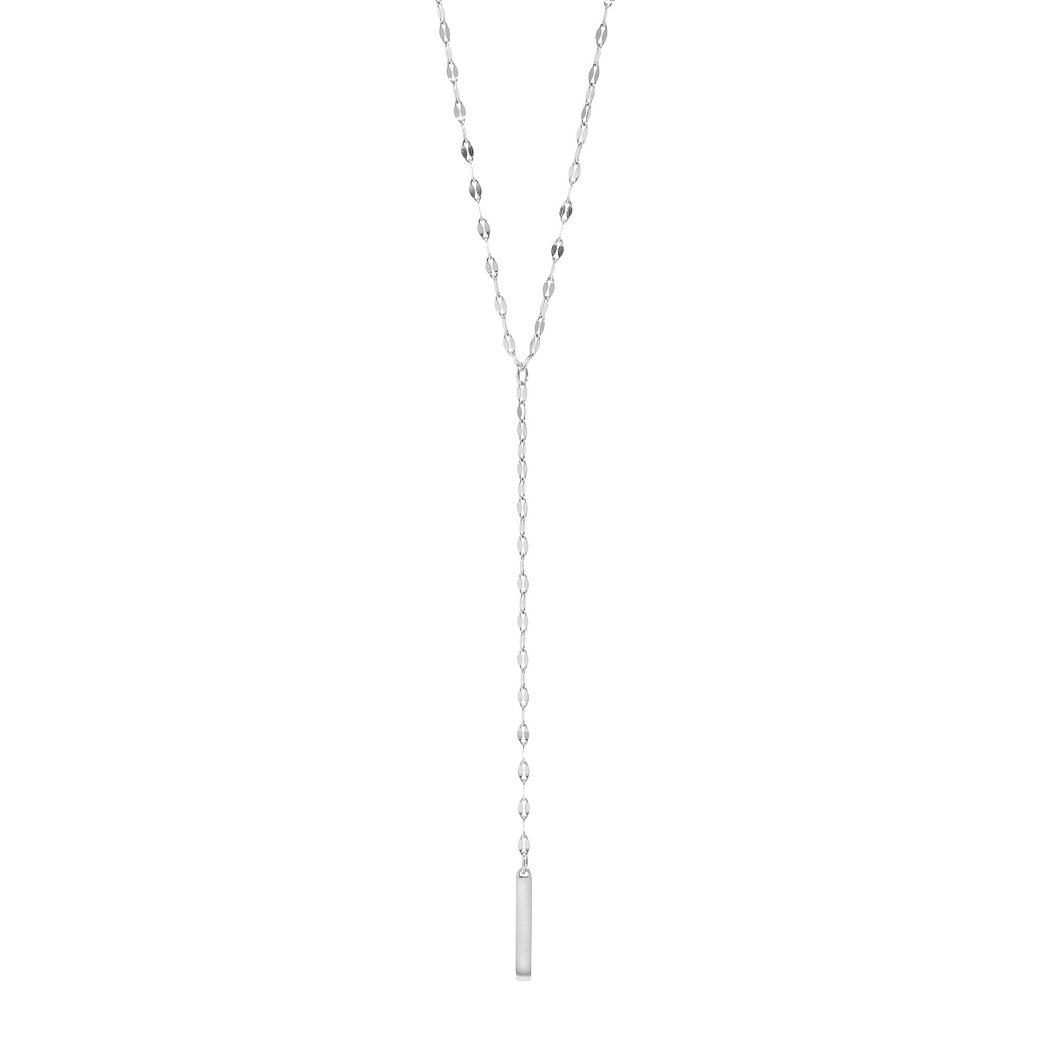 18K Gold PVD Stainless Steel Y-Shaped Blank Bar Pendant Lariat Necklace / CHN0007、mySite、dreamappss