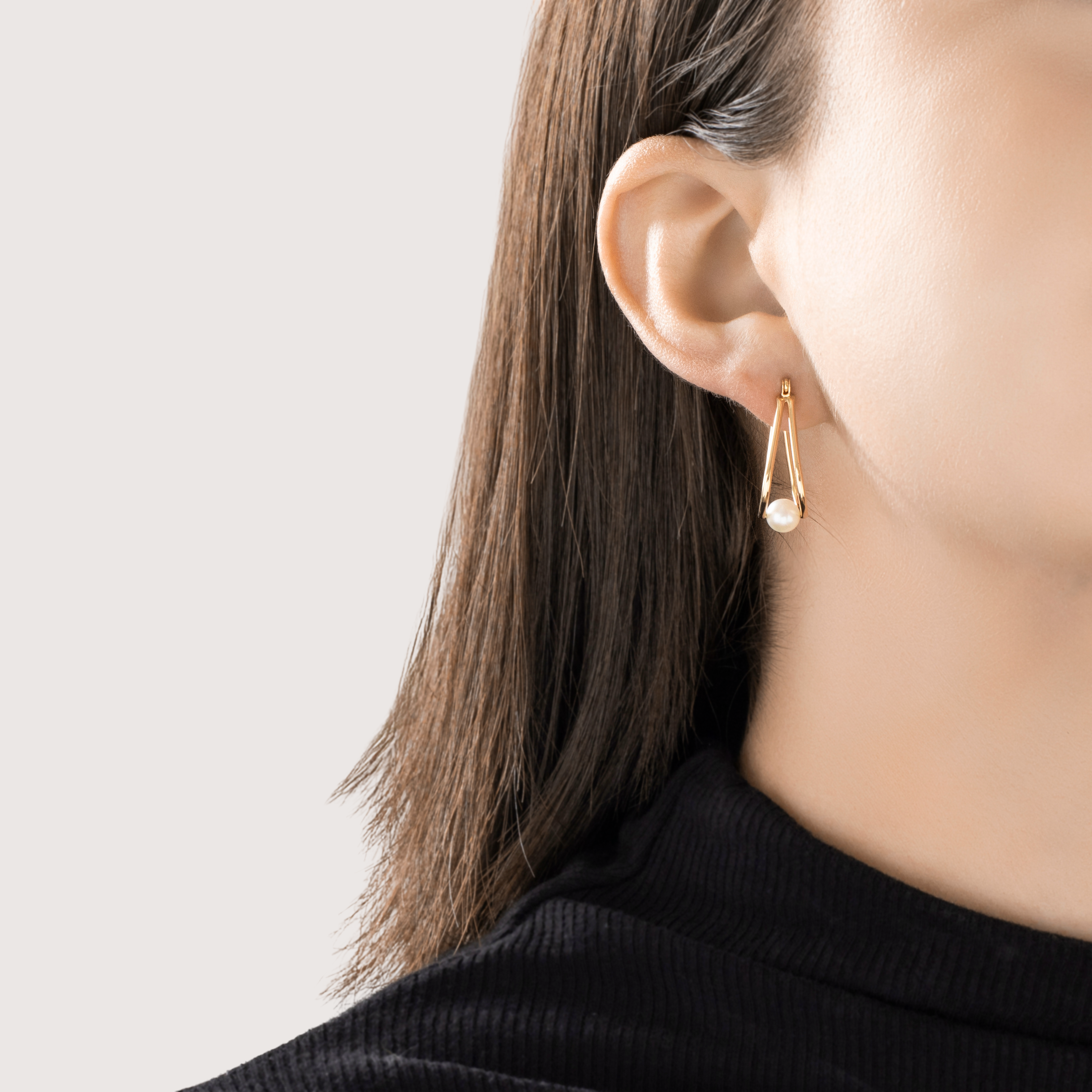 Vintage 14k Yellow Gold Pearl Swinging Loop Earrings、mySite、hinf8tx79