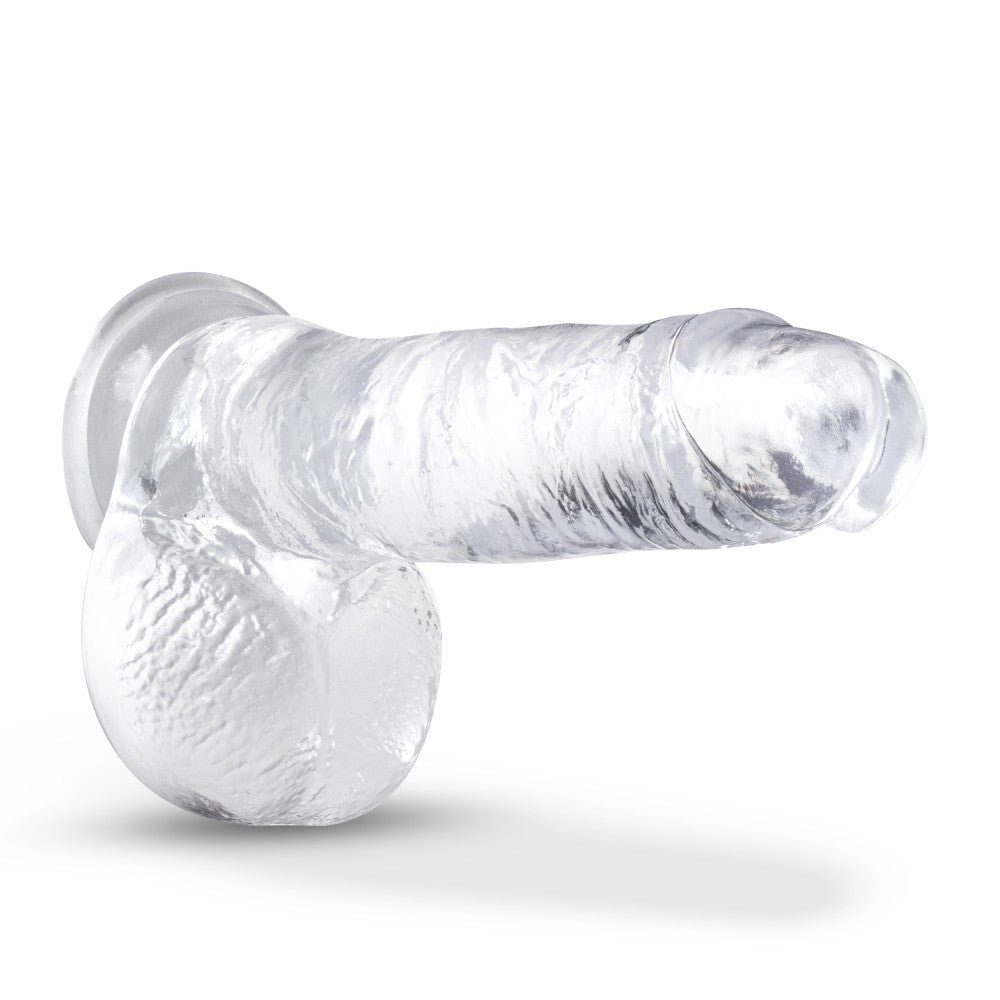 B Yours Plus By Blush® | Rock N’ Roll Realistic Clear 7.25-Inch Long Dildo With Balls & Suction Cup Base、mySite、bottomscart