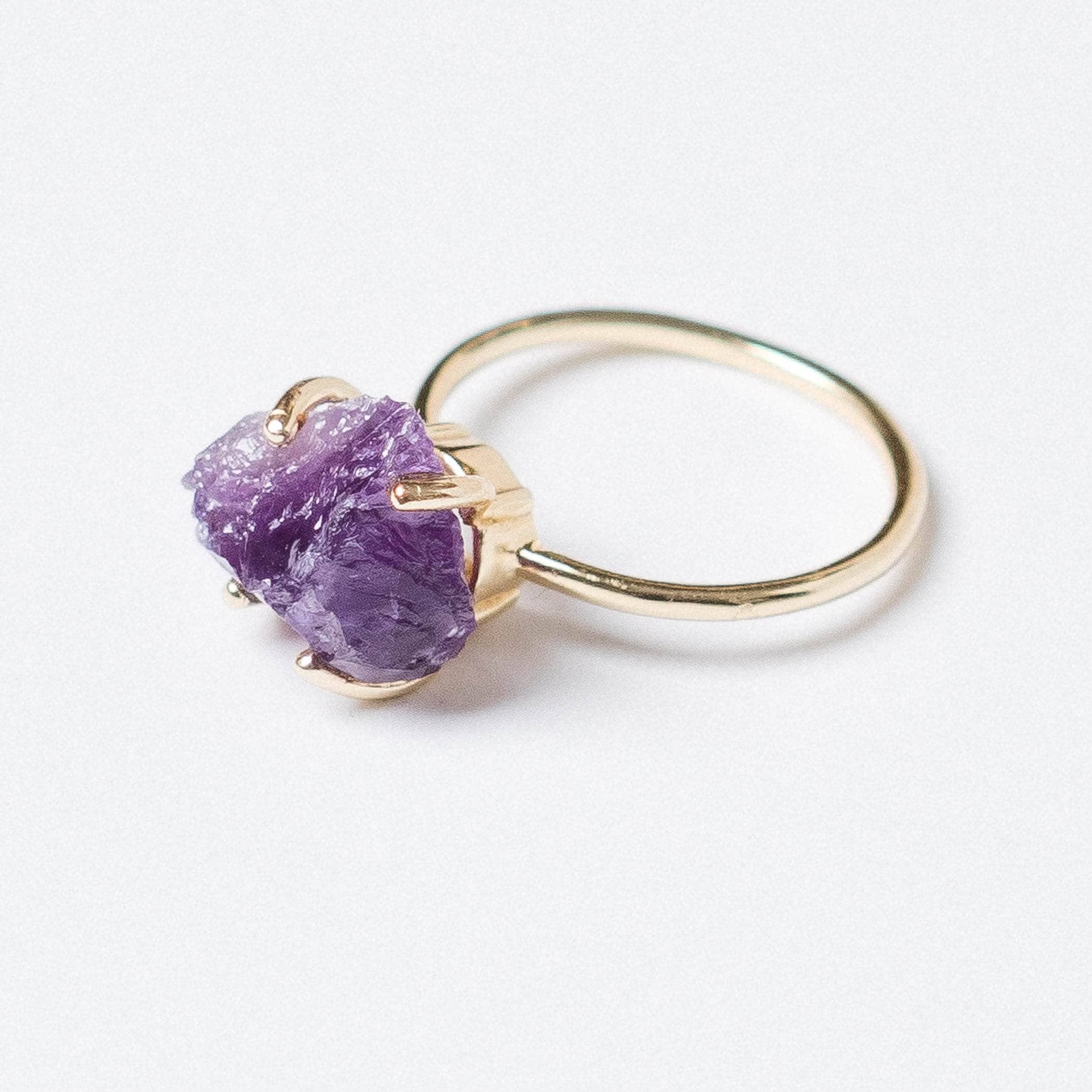 Amethyst Raw Freeform Gold or Silver Ring、mySite、hinf8tx79
