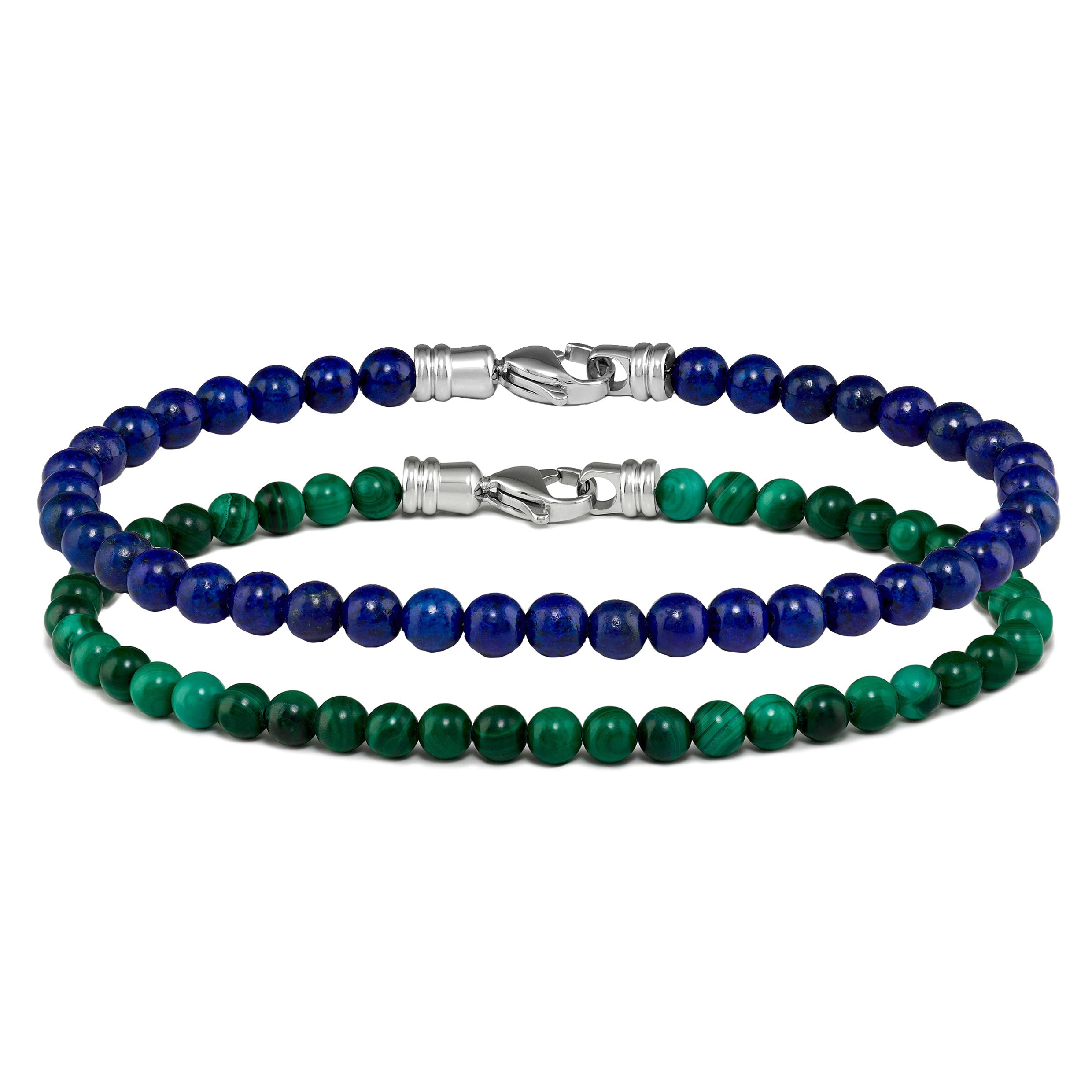  Spiritual Bead Set, 4mm - Malachite & Lapis