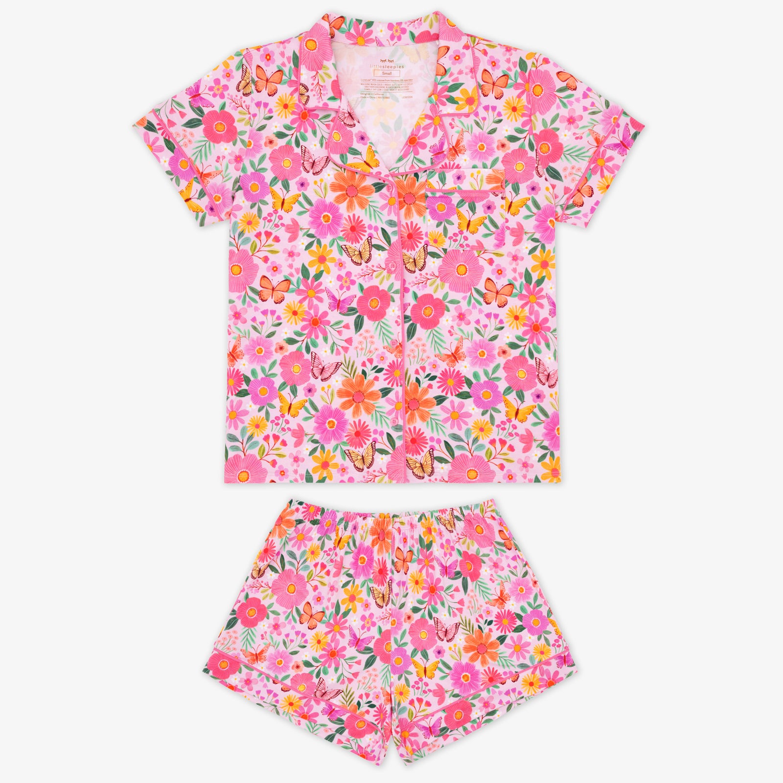 Butterfly Blooms Women's Short Sleeve & Shorts Pajama Set、mySite、layawaytickets