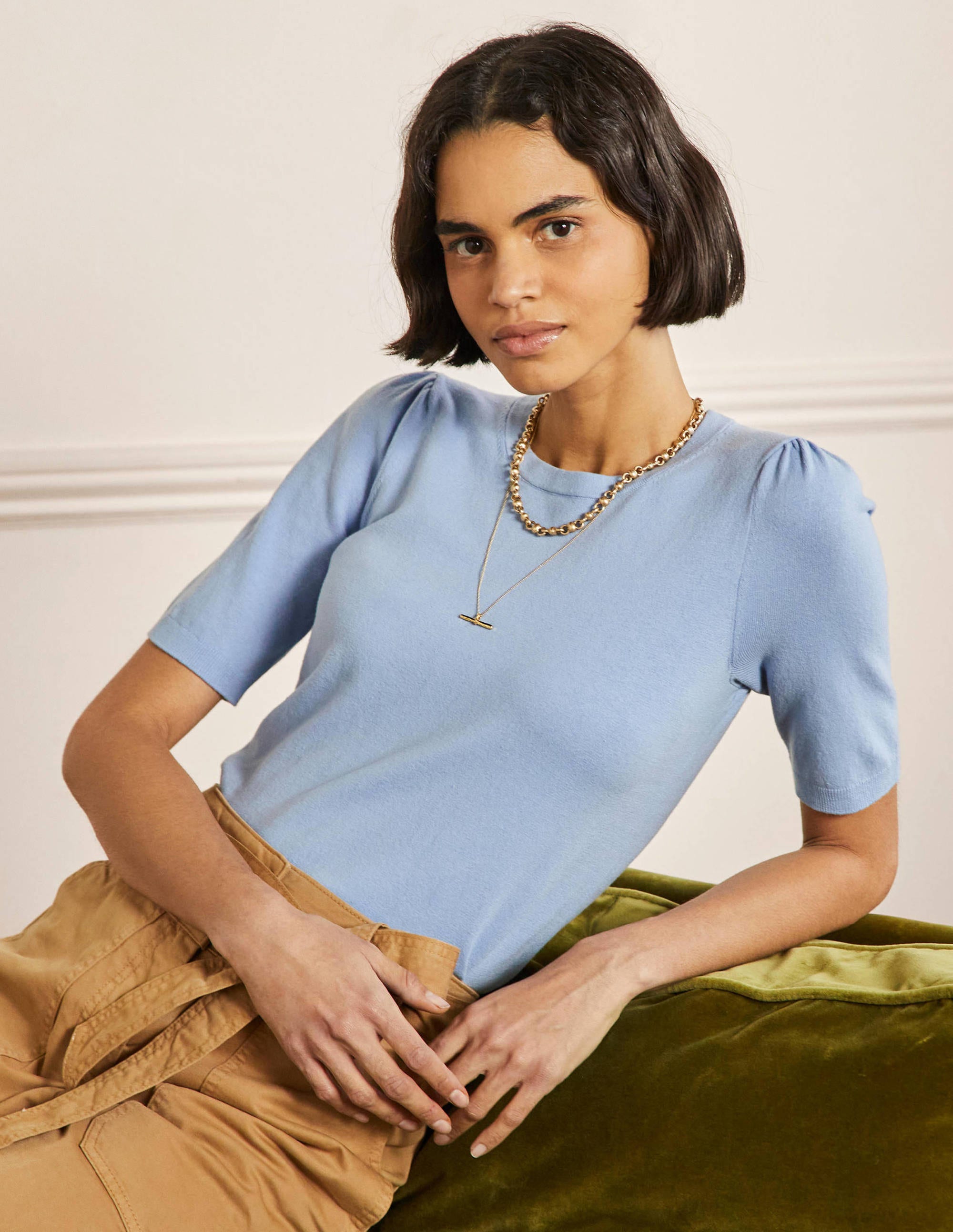  Cotton Crew Knitted Top-Dusty Blue、mySite、ashleygrahame