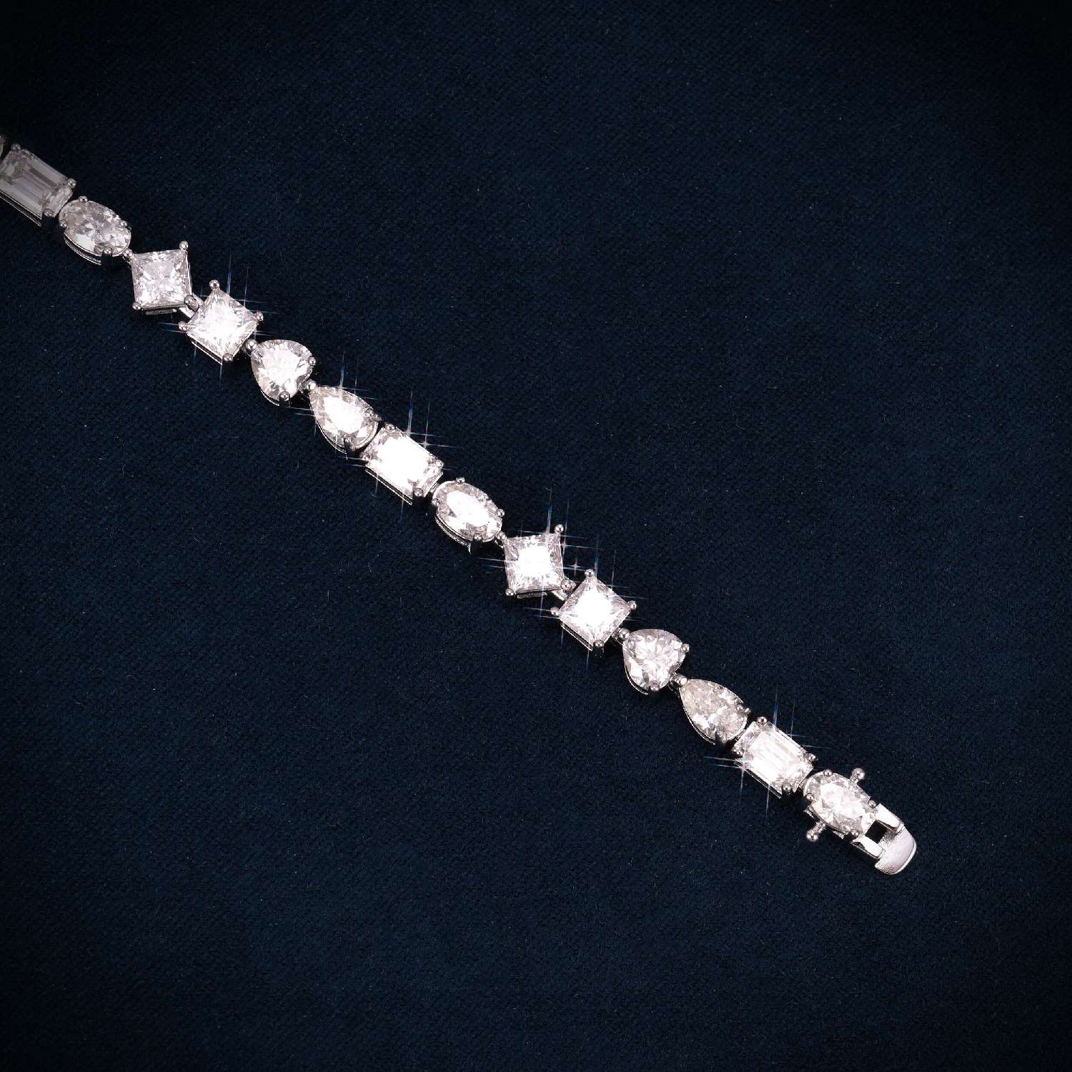 4MM Multi-Shape Moissanite Tennis Bracelet 14K Gold、mySite、hinf8tx79