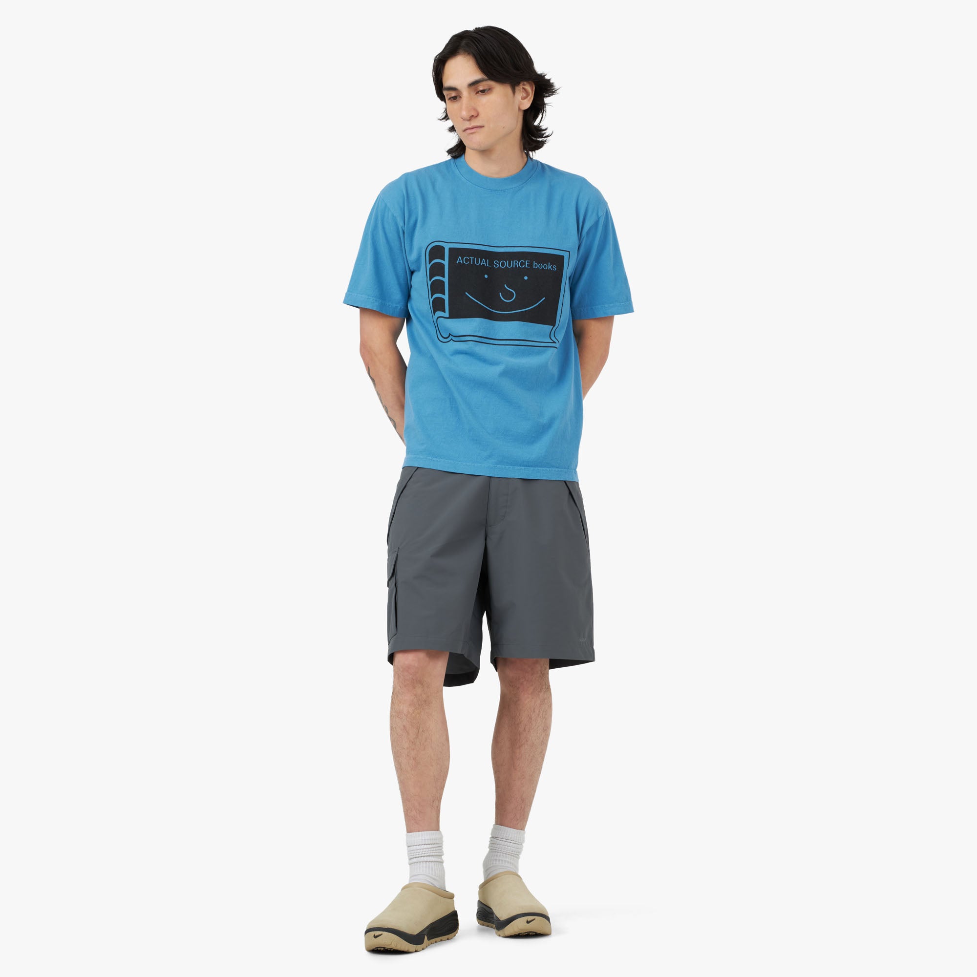  Actual Source Happy Book T-shirt / Blue、mySite、merchandisen