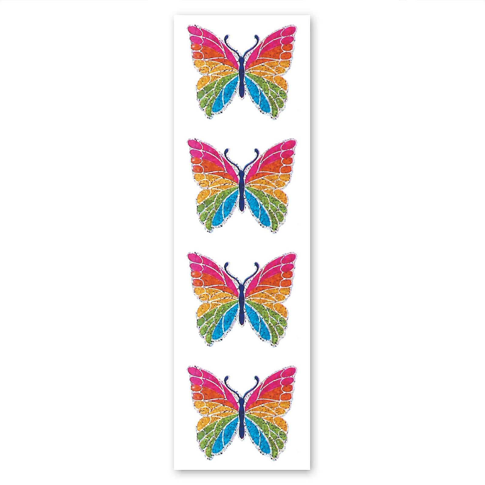  Rainbow Butterfly Sparkly Prismatic Stickers - Packaged、mySite、ghnorth