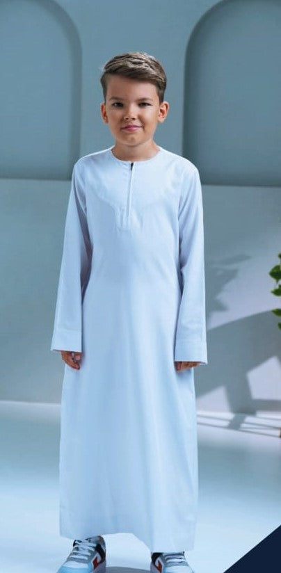Kurvig Omani White Thobe for Kids、mySite、topwebapps
