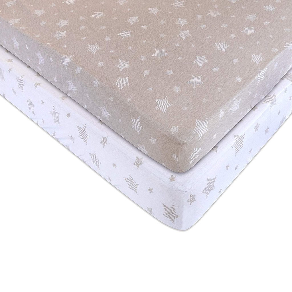  Tan Drawn Star Crib Sheet Set、mySite、elrpsem3k