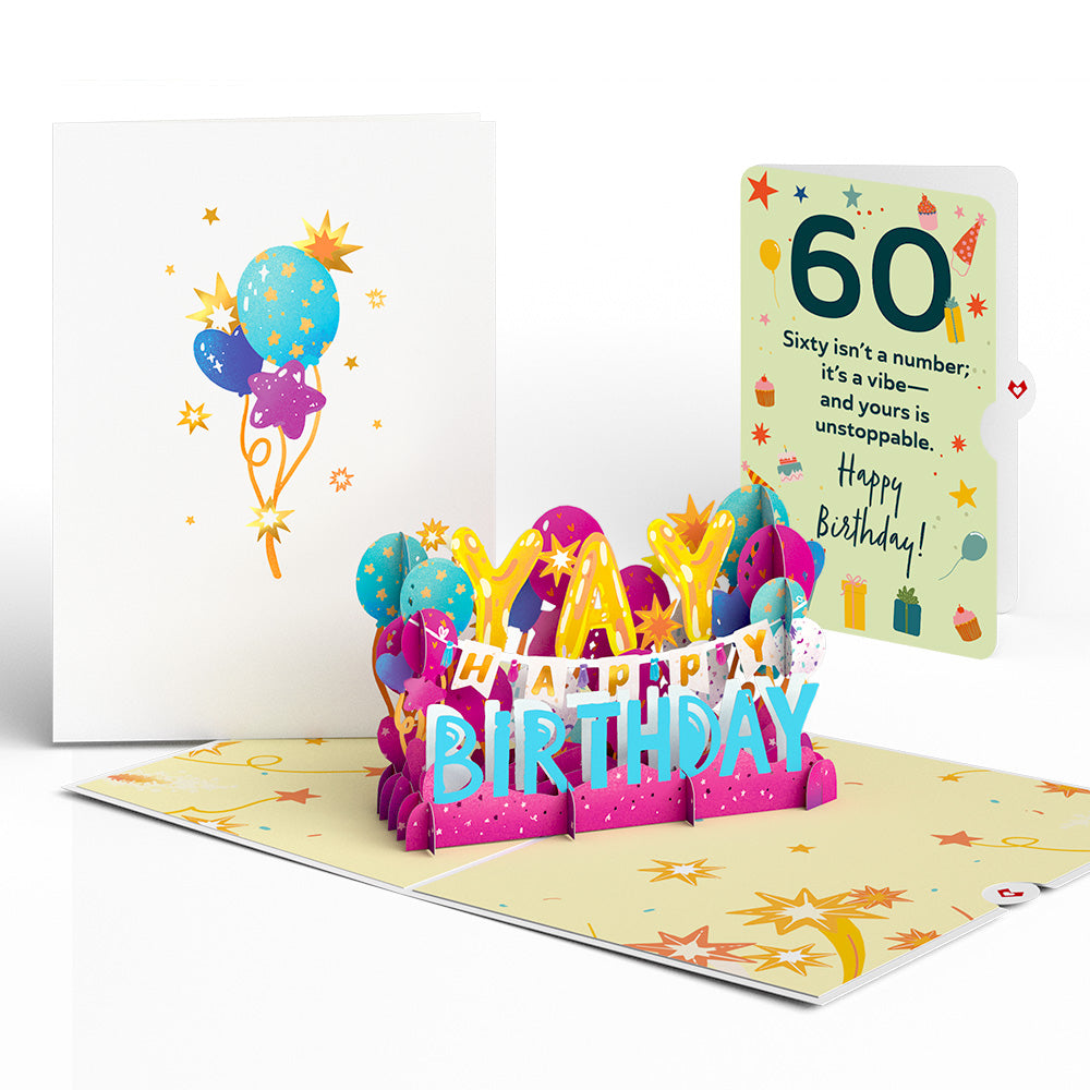 60th Birthday Celebration Pop-Up Card and Sentiment Set、mySite、solidvoid