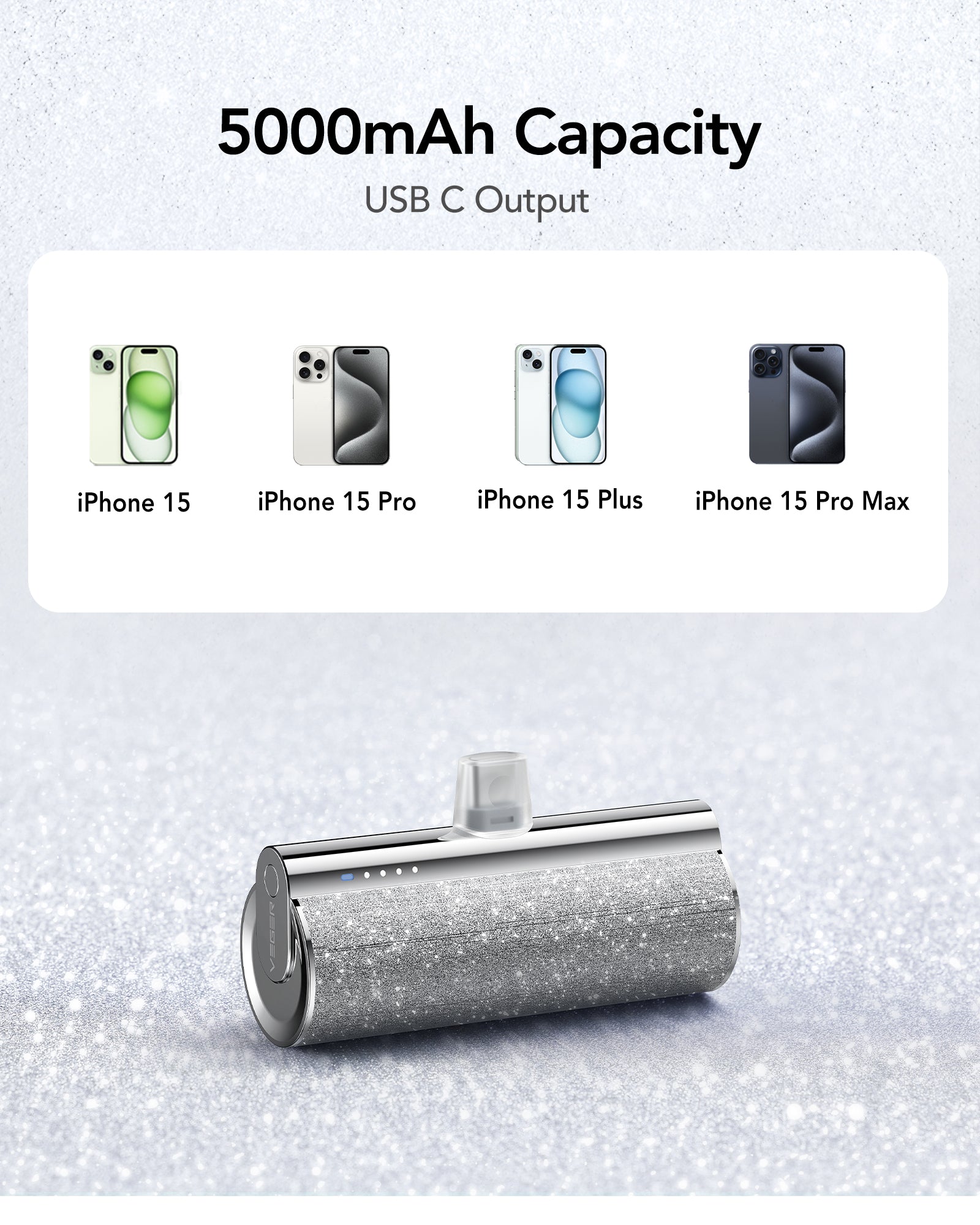 Plug on 5000mAh Mini Portable Charger with Built-in Cable for iPhone & Android、mySite、fannypackpong