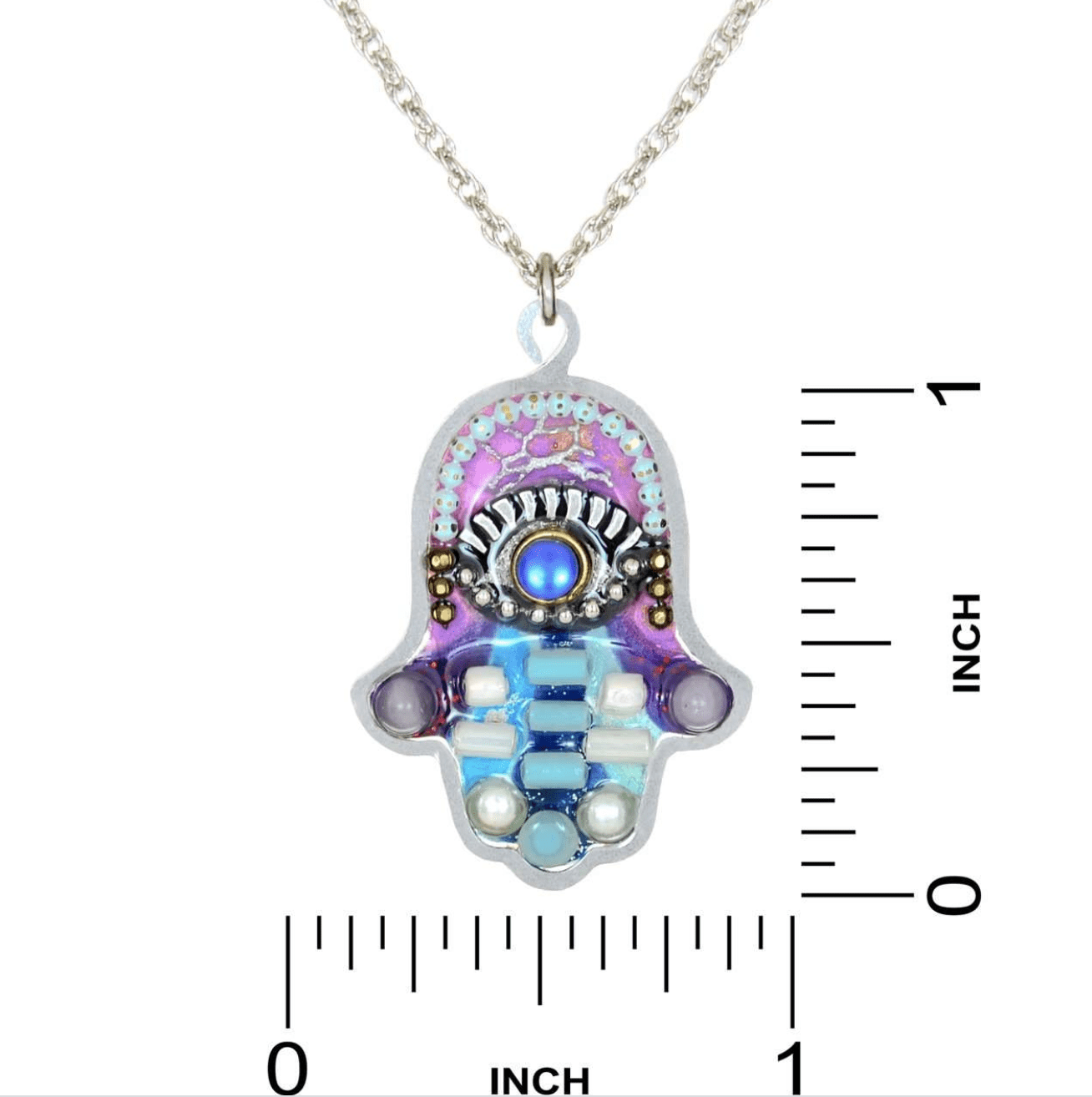 Seeka Blue and Purple Hamsa Necklace、mySite、topwebapps