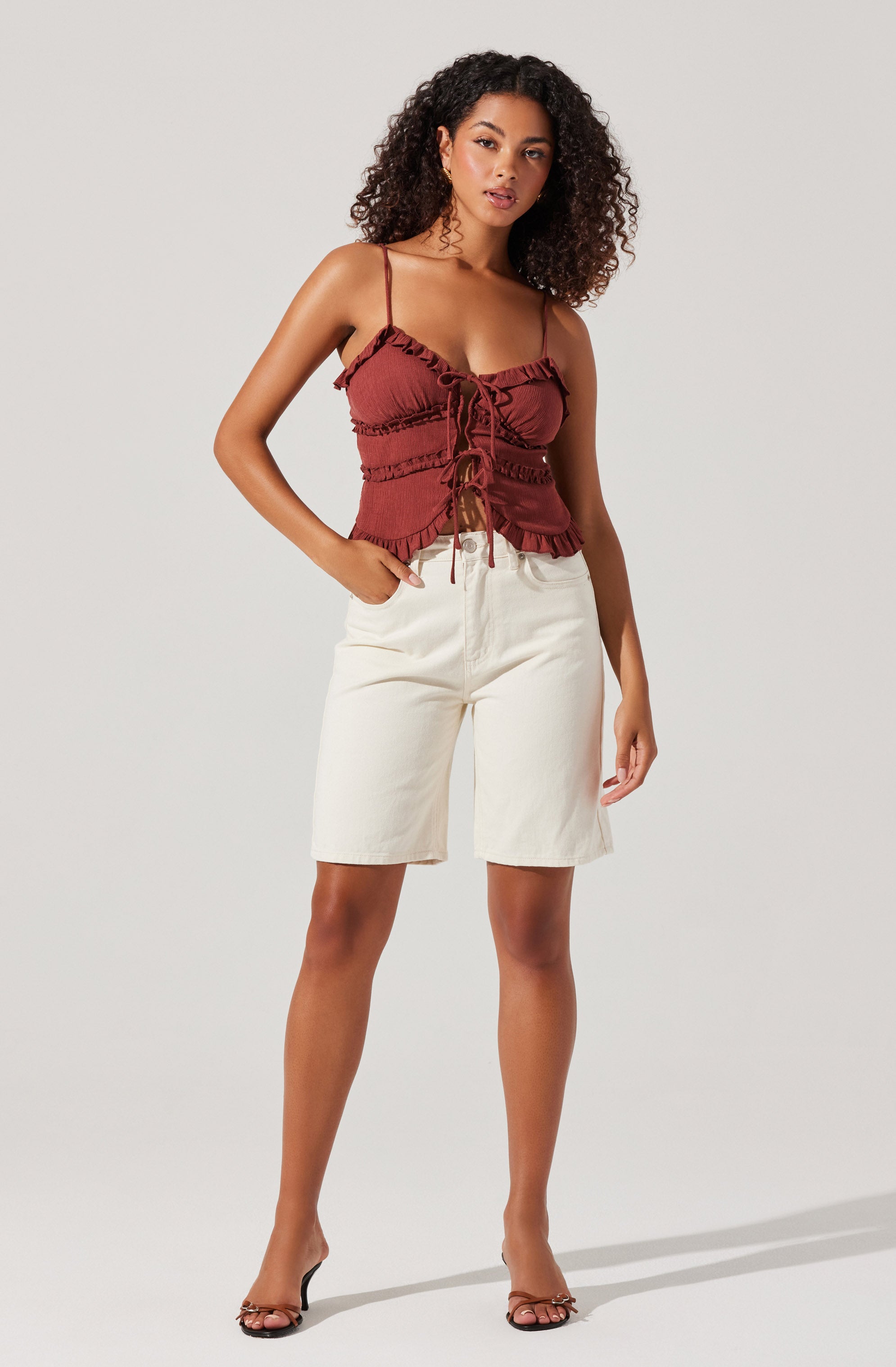 Islah Tie-Front Top、mySite、solidvoid