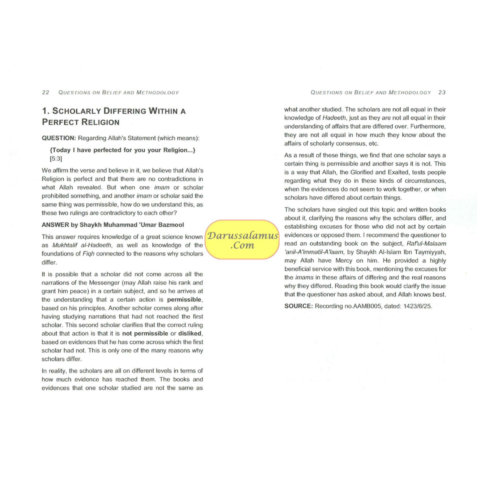 Questions From the West Answered by Salafee Scholars: Shaykh Rabee', Shaykh 'Ubayd, and Shaykh Muhammad Bazmool、mySite、topwebapps