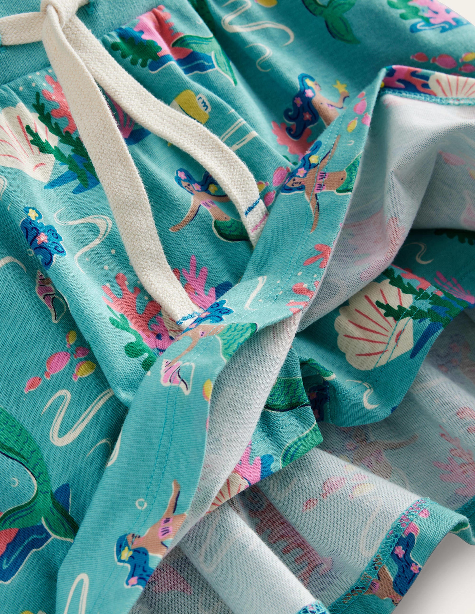  Printed Jersey Skort-Aqua Sea Blue Mermaids、mySite、ashleygrahame