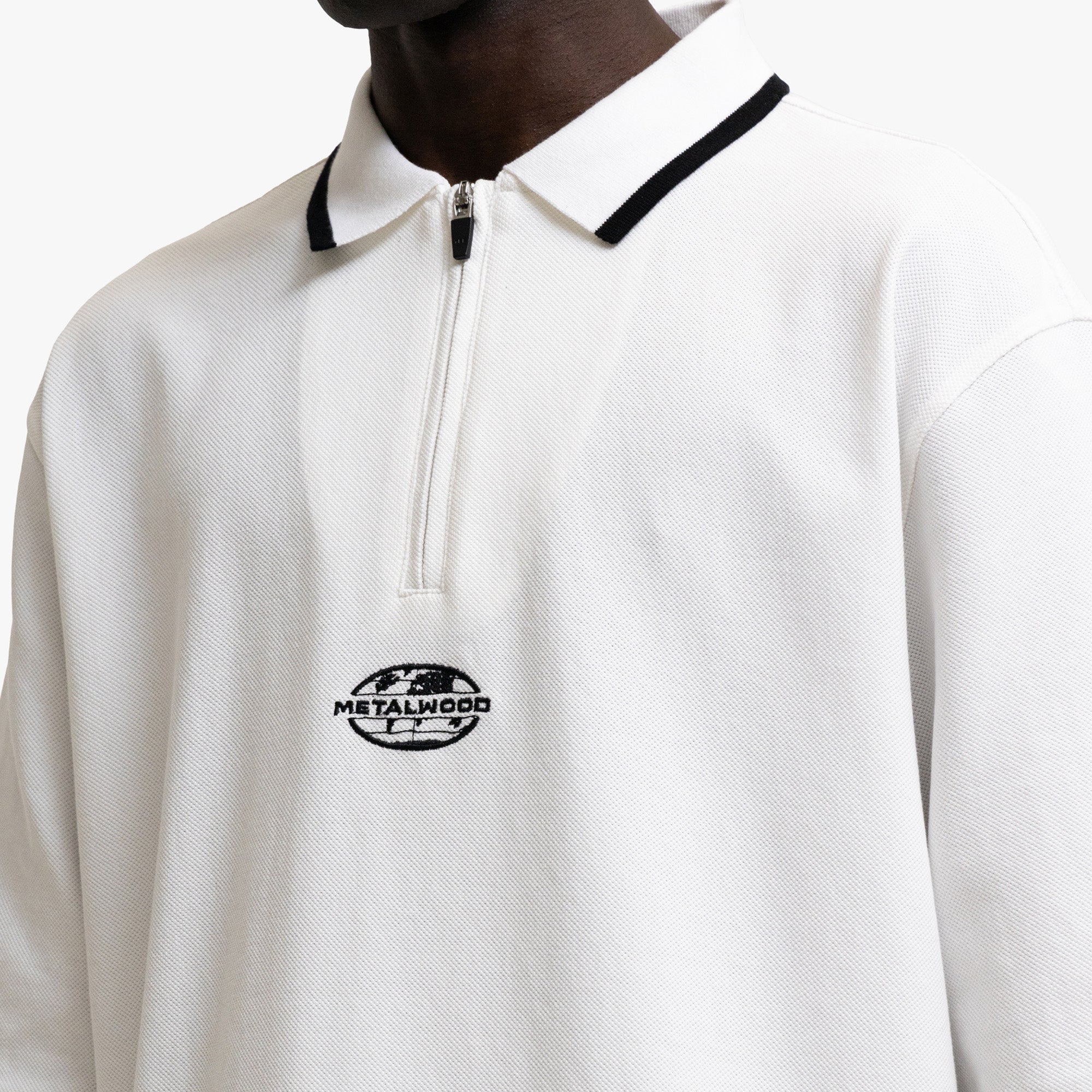  Metalwood World Class Zip Polo White、mySite、merchandisen