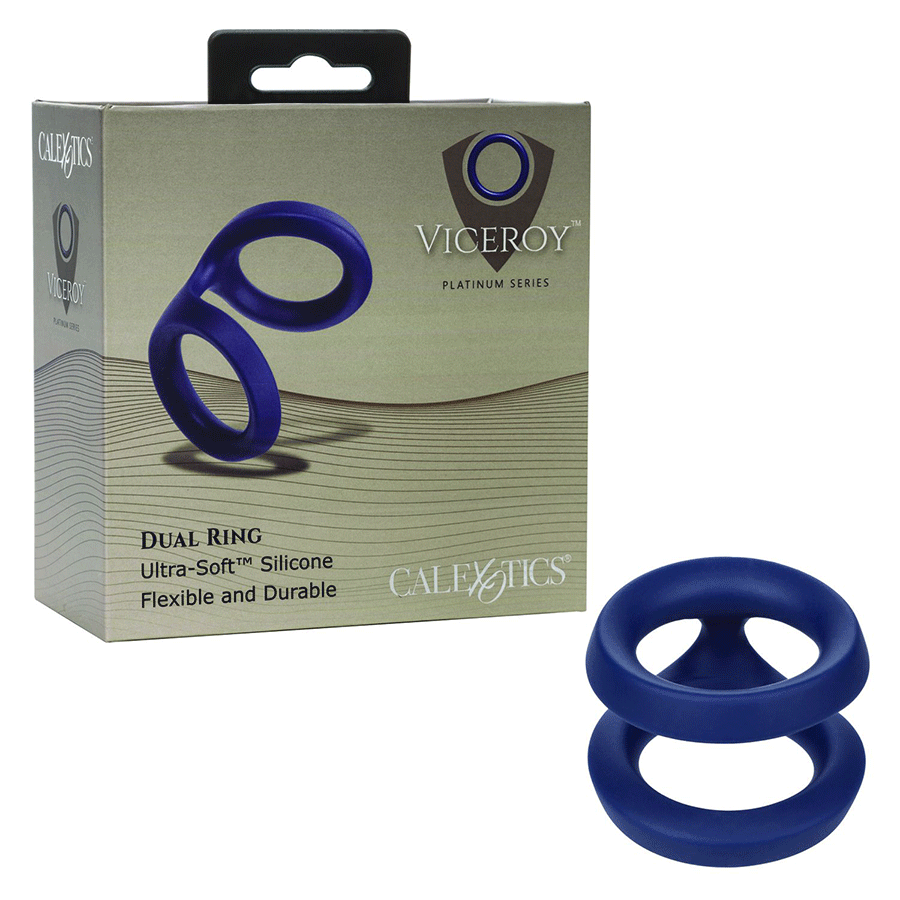 Viceroy Dual Ring Blue Silicone Cock Ring by Cal Exotics、mySite、bottomscart