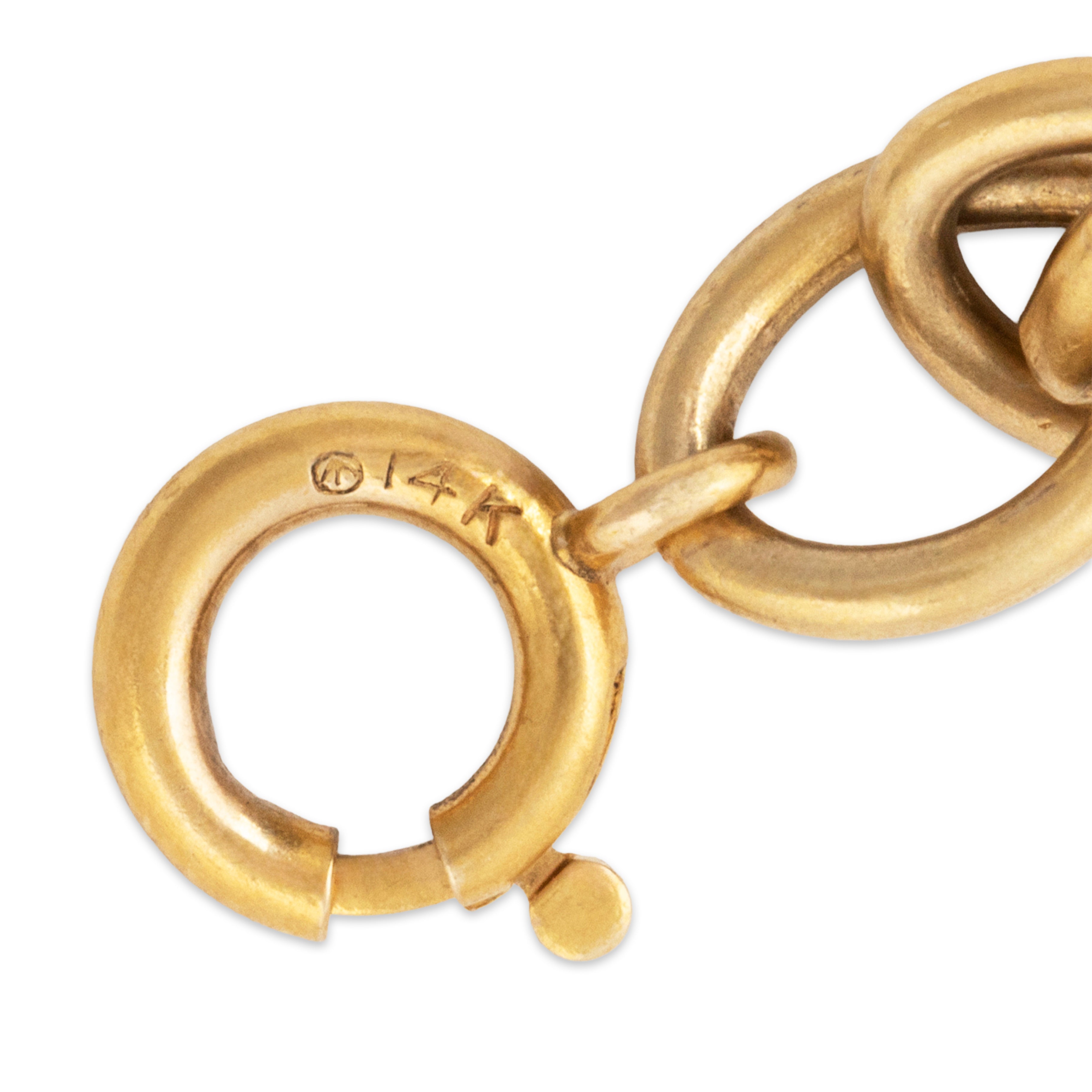 Vintage 14k Yellow Gold Handcrafted Solid Link Rope Charm Bracelet 7、mySite、hinf8tx79