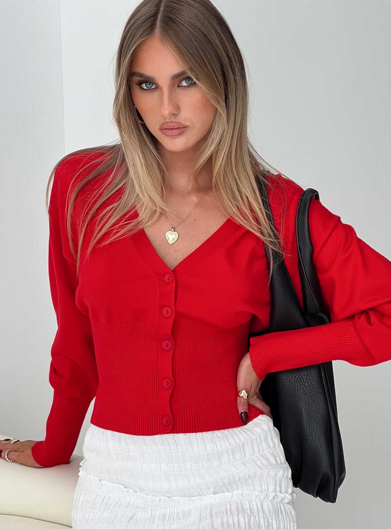 Wistfully Knit Cardigan Red、mySite、solidvoid