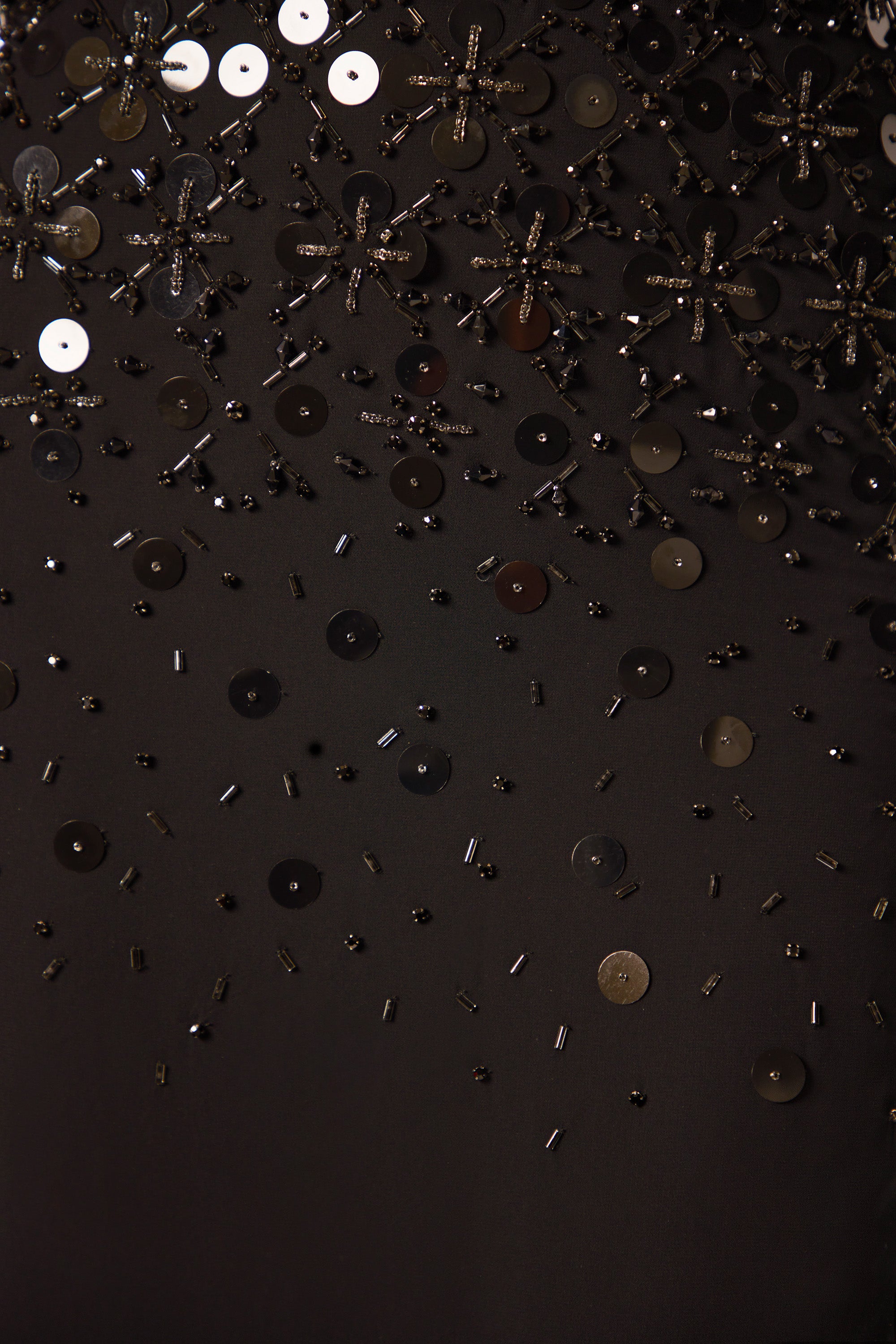 Hand Embellished Bandeau Maxi Dress in Black、mySite、solidvoid