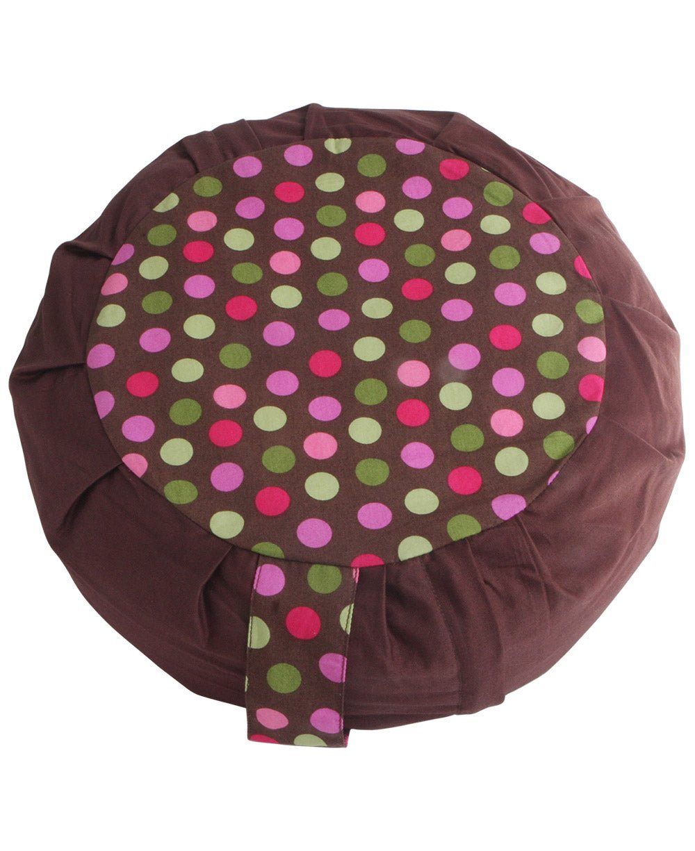 Brown and Multicolor Polka Dot Zafu Cushion、mySite、topwebapps