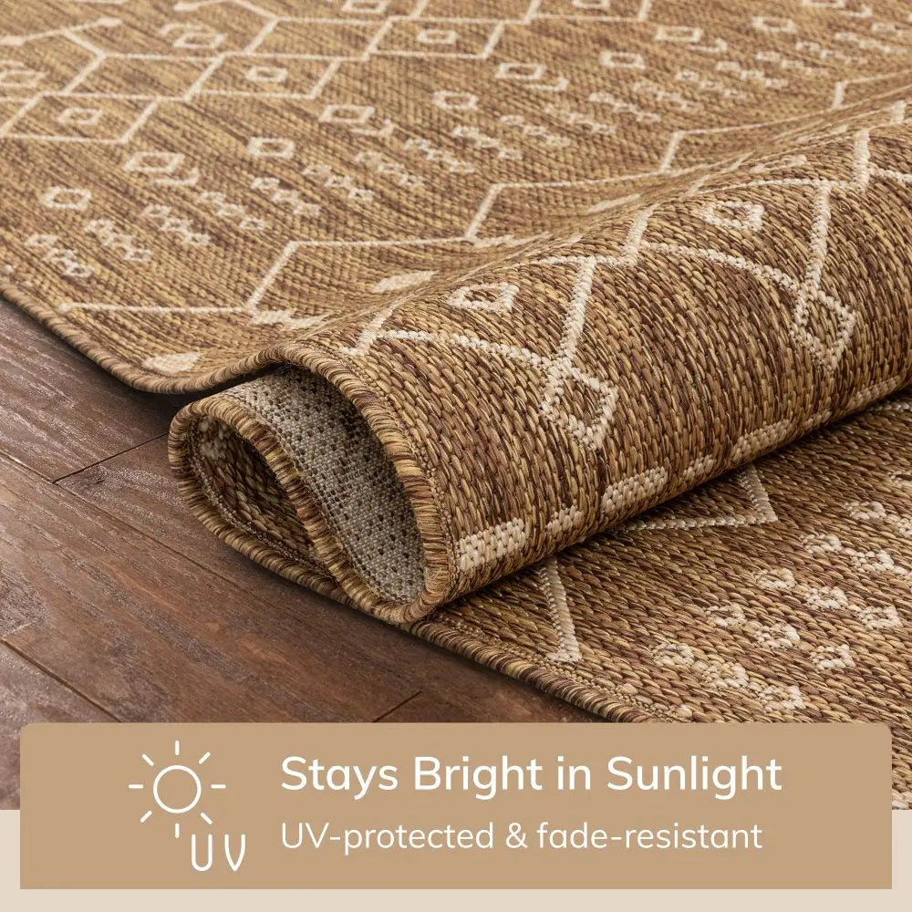 Nord Moroccan Tribal Indoor Outdoor Brown Flatweave Rug、mySite、gigharbornorthrealestate