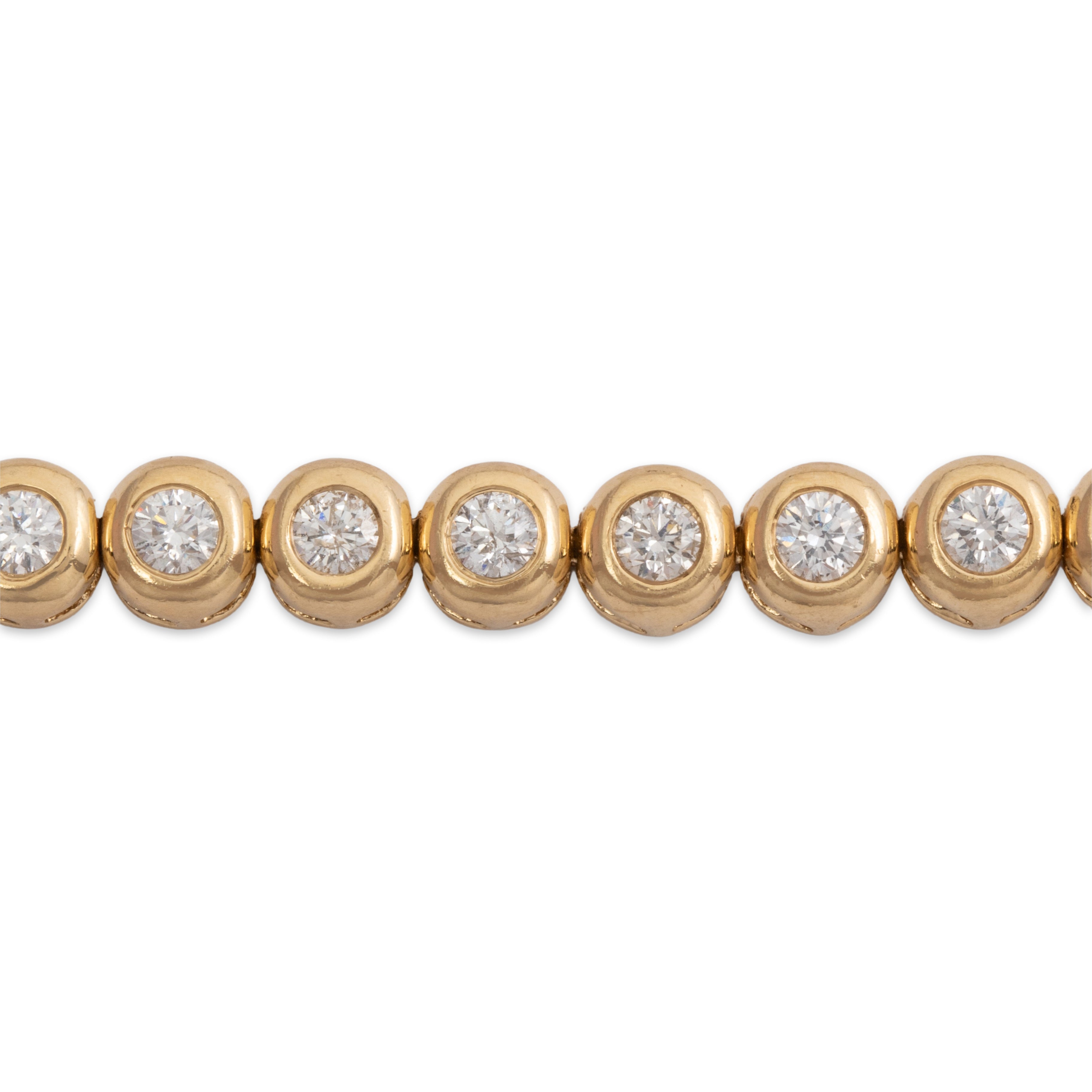 Estate 14k Yellow Gold 2.5cttw Diamond Tennis Bracelet 7、mySite、hinf8tx79