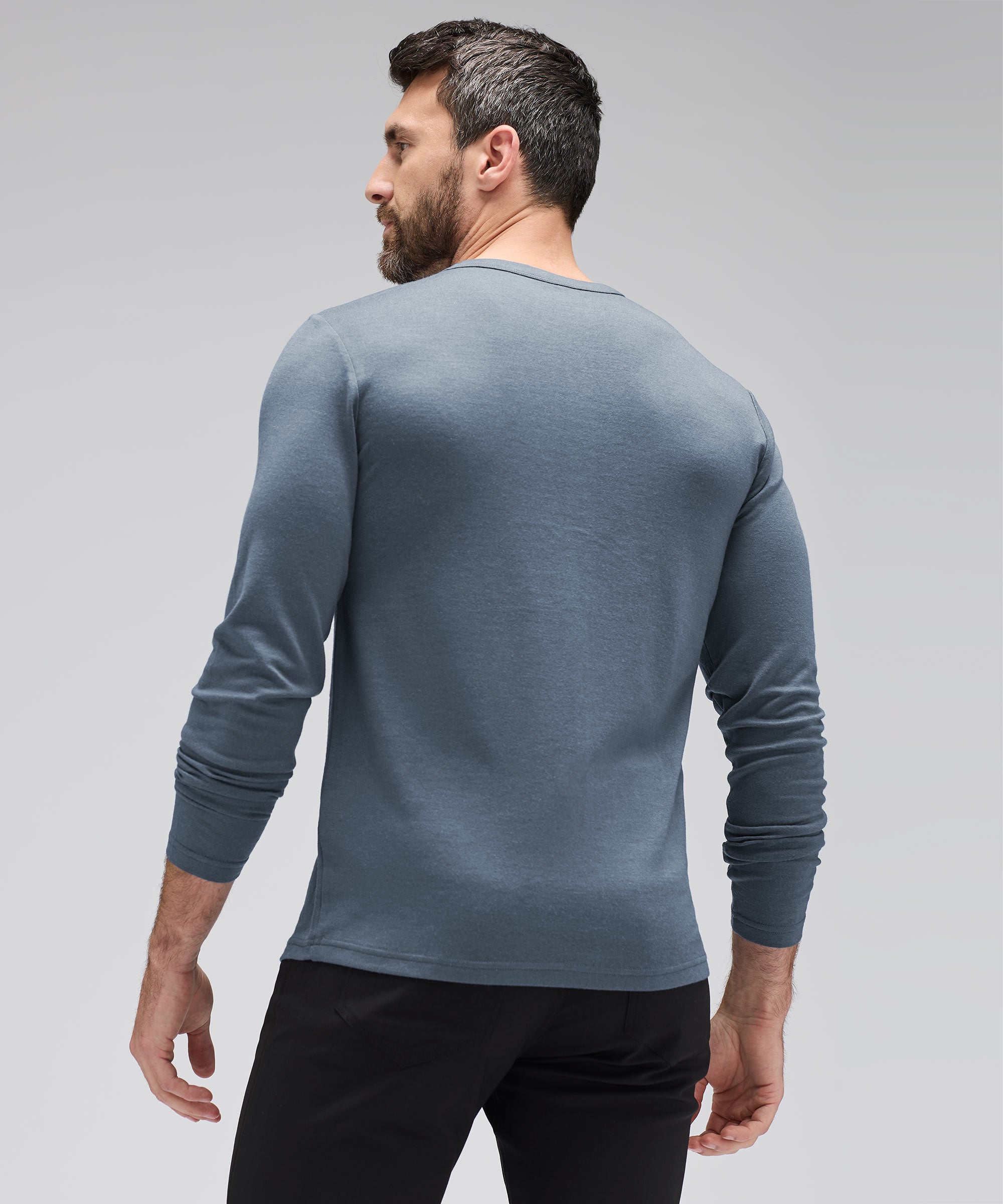 Men's Long Sleeve Merino Henley、mySite、noshort