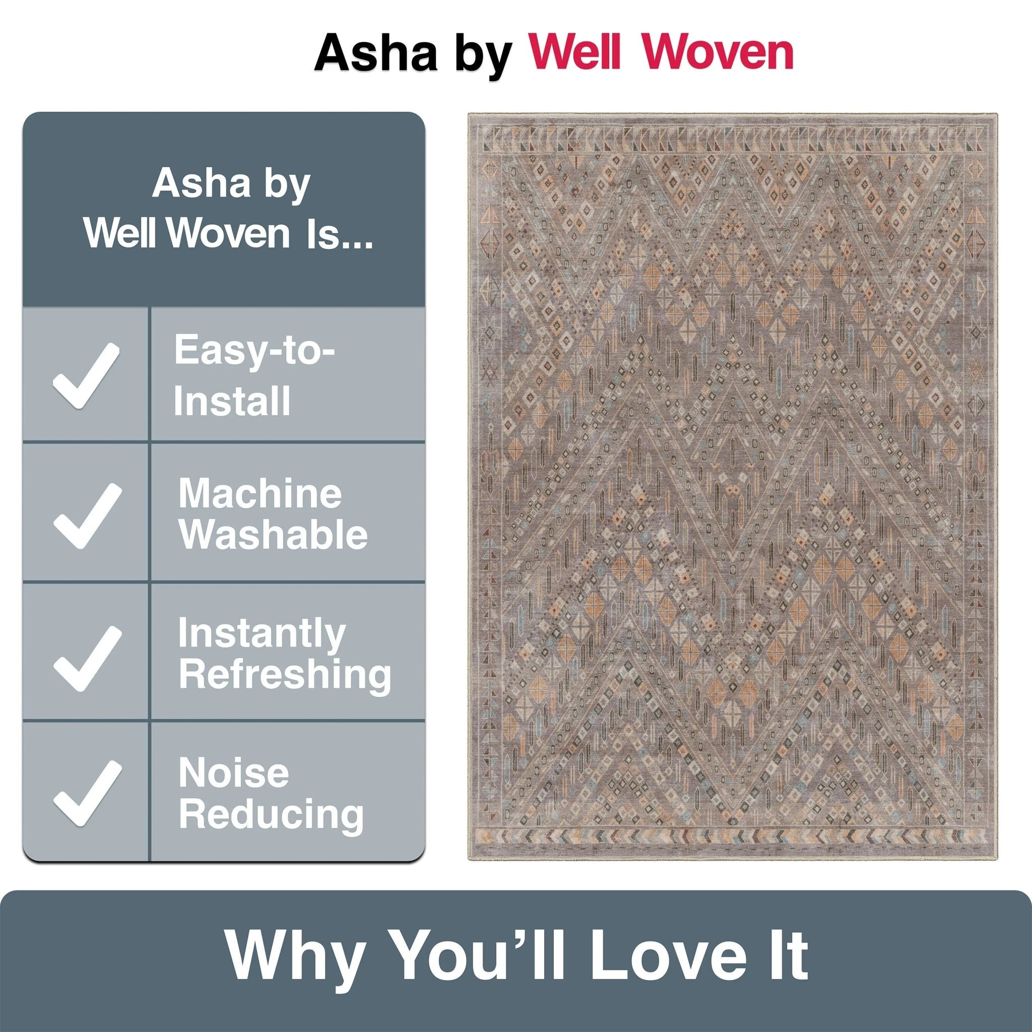 Anya Vintage Tribal Chevron Grey Flat-Weave Rug、mySite、gigharbornorthrealestate