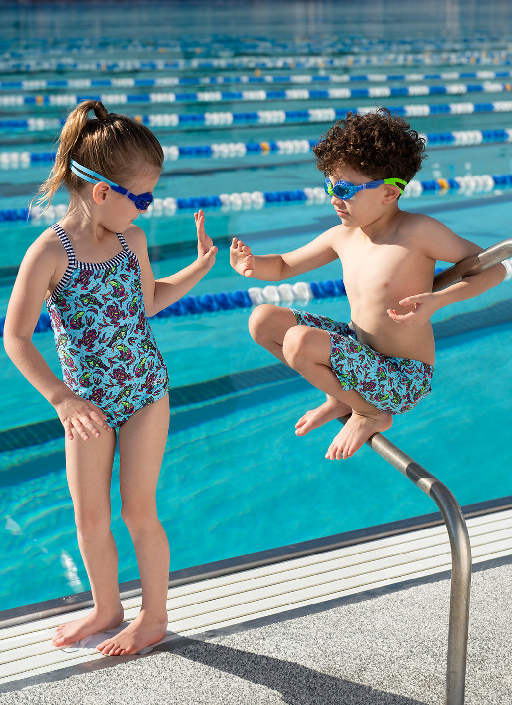 Dolfin Girls' Ribbit One Piece Swimsuit (Toddler, Little Kid)、mySite、noshort