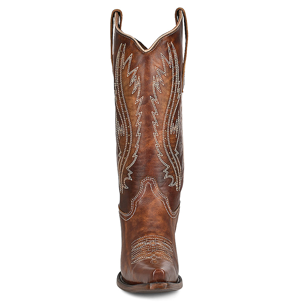 LD Tan Embroidered Studded Snip Toe Cowboy Boots、mySite、gtrtttuynbv