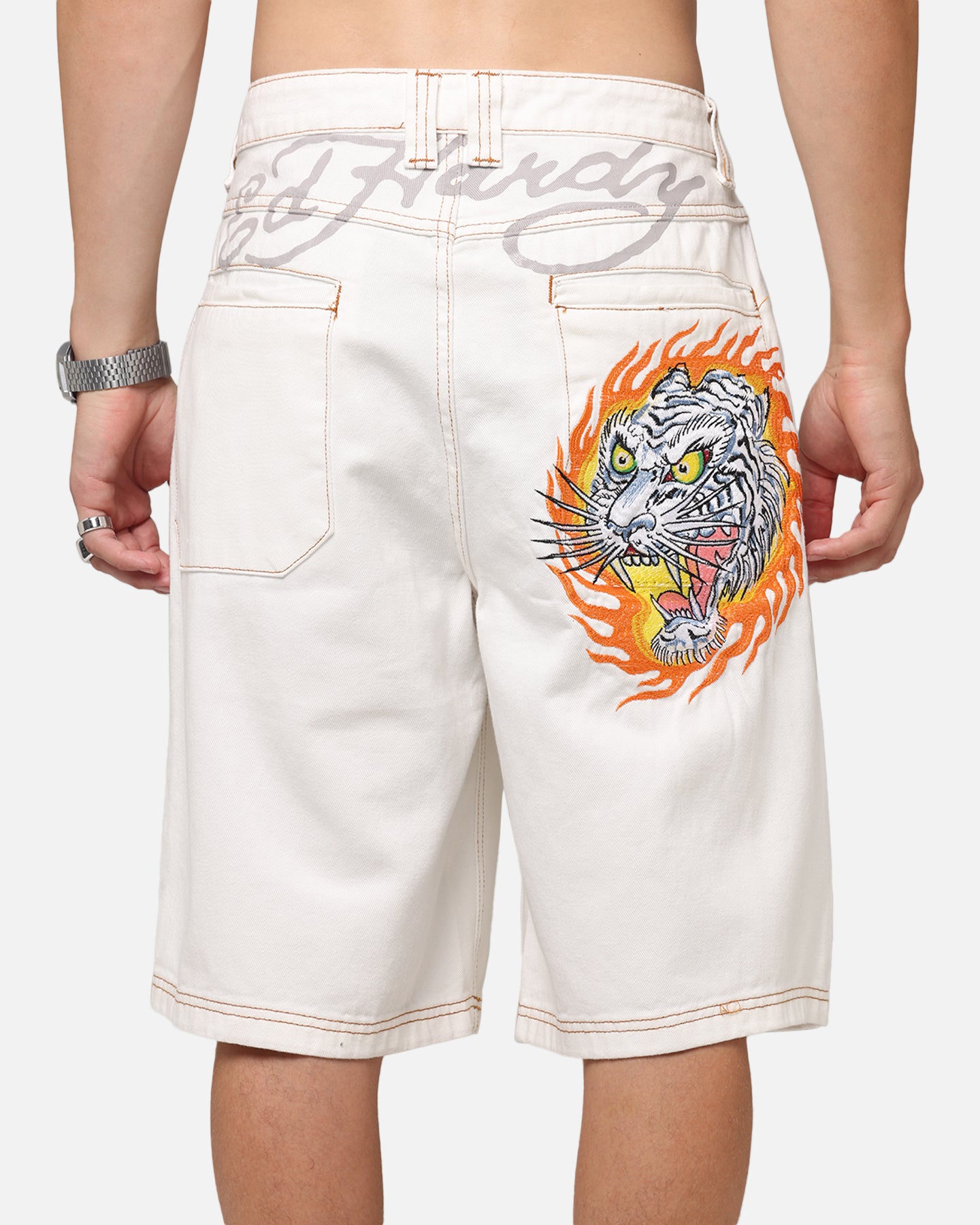 Ed Hardy Tiger Jorts Off White、mySite、zt4zffjzw