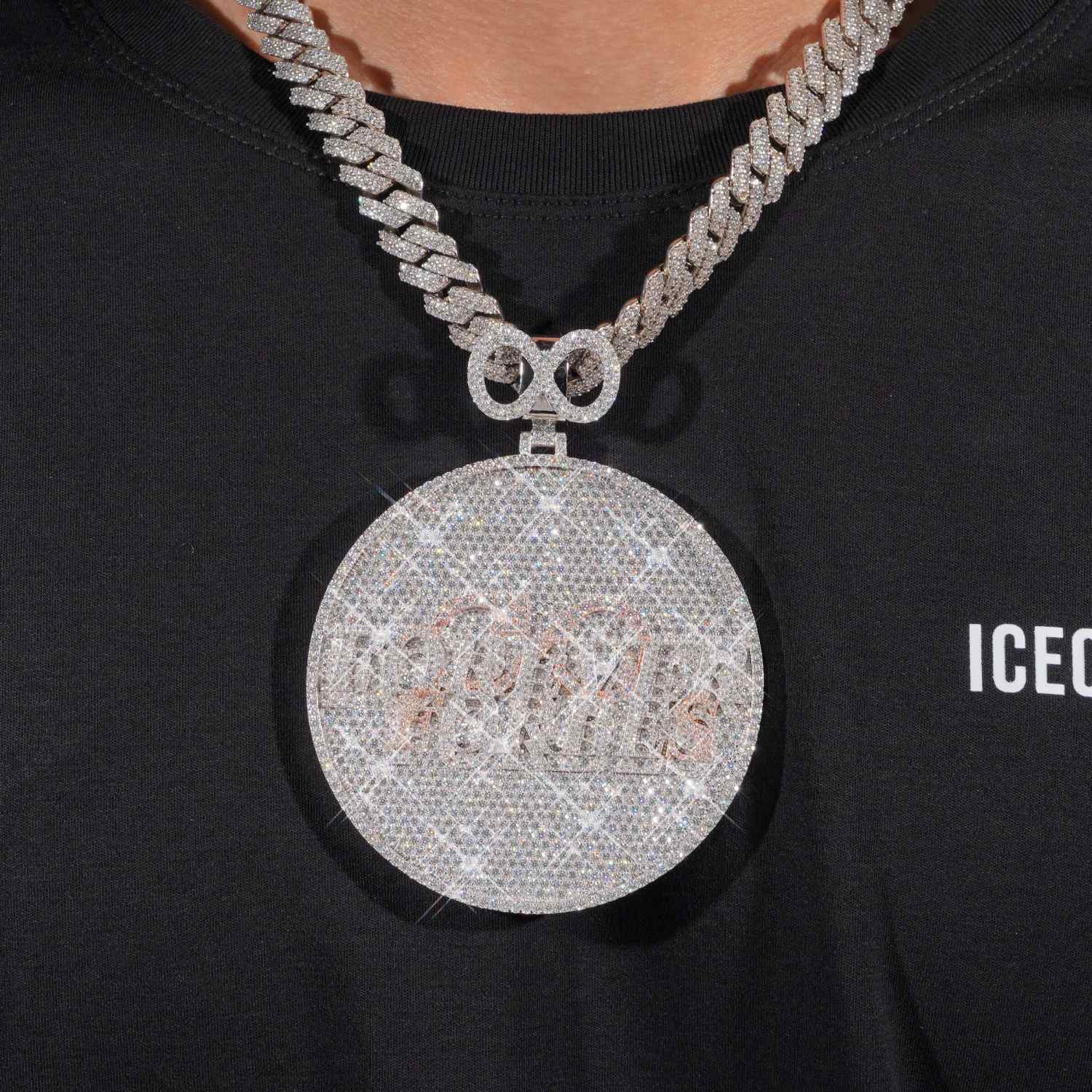 Custom Moissanite Eternity Circle Pendant 14k Gold、mySite、hinf8tx79