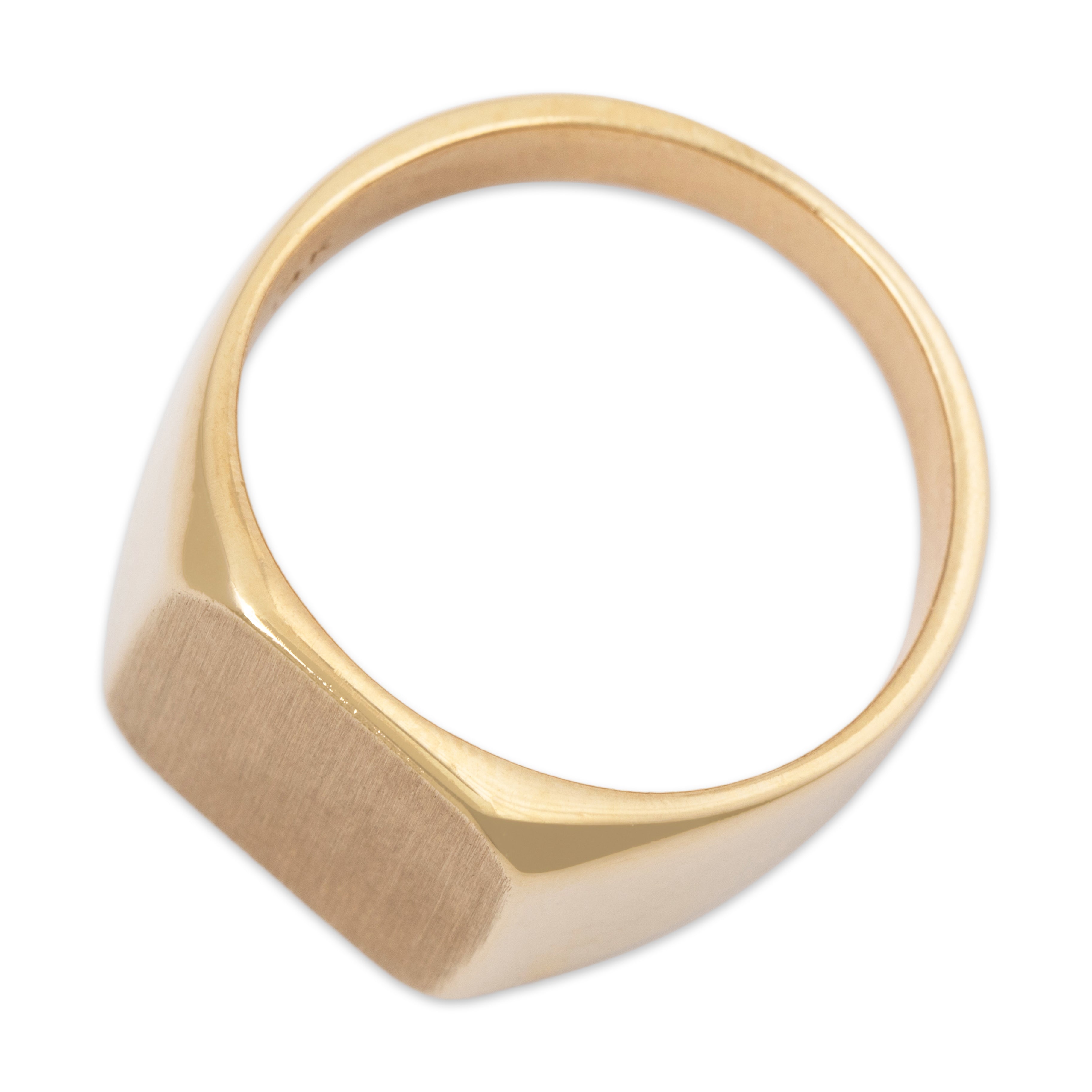 Vintage Heavy 14k Yellow Gold Brushed Finish Signet Ring 10、mySite、hinf8tx79