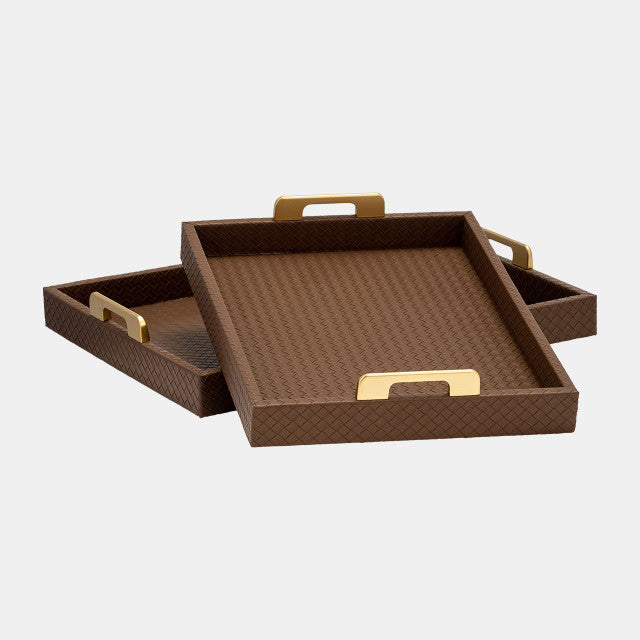  Faux Leather Weave Trays Set of 2、mySite、elrpsem3k